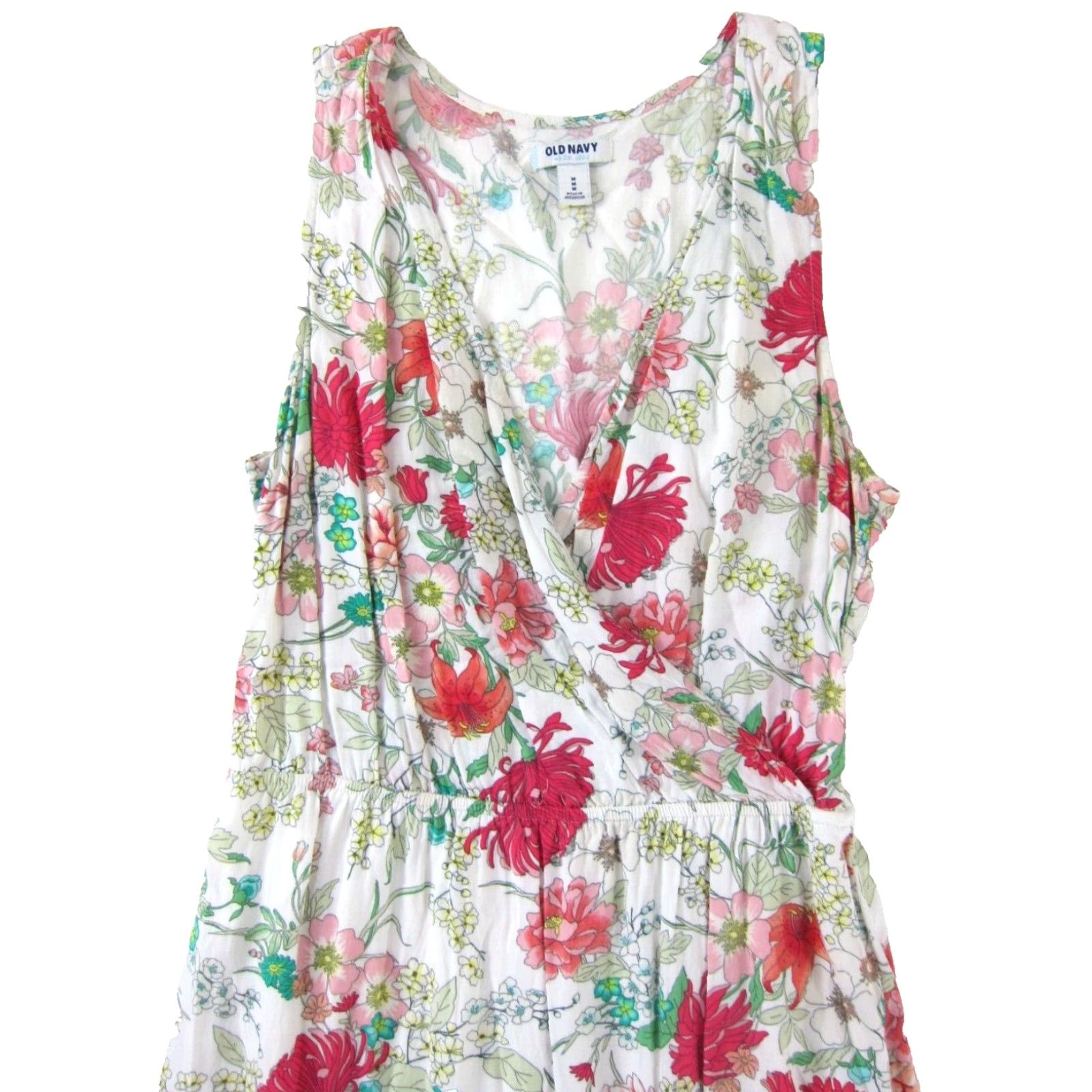 Old Navy VINTAGE Old Navy Rayon Pink Green Yellow White Rayon V-Neck Long Maxi Tank Sun Dress M Size M / US 6-8 / IT 42-44 - 4 Thumbnail