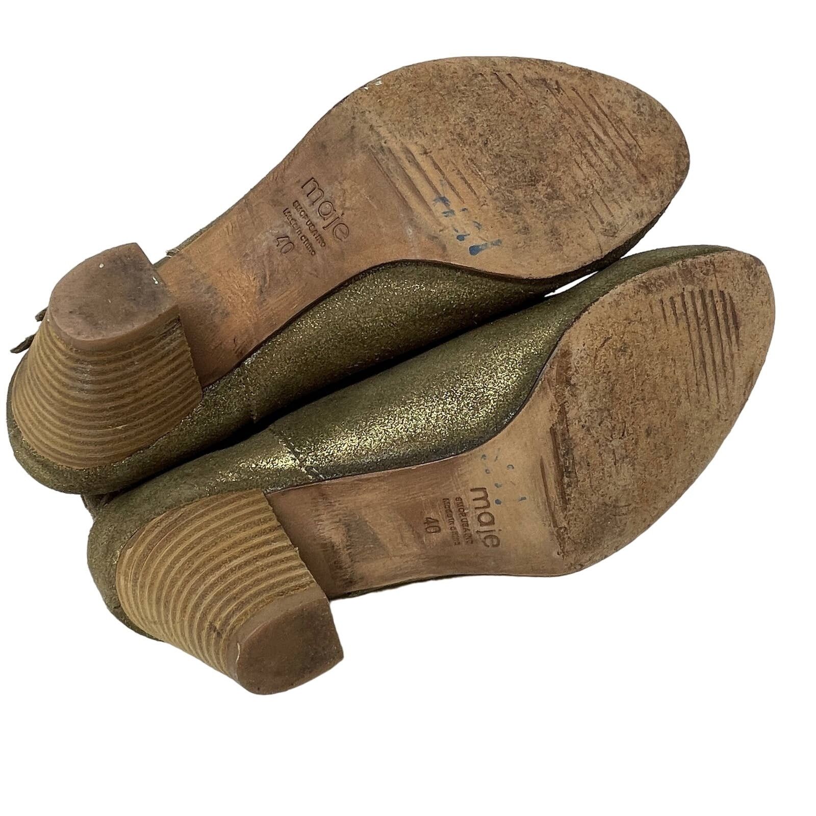 Maje Maje Jaune Gold Suede Ankle Booties Size EU40 US10 UK7 Size US 10 / IT 40 - 10 Thumbnail