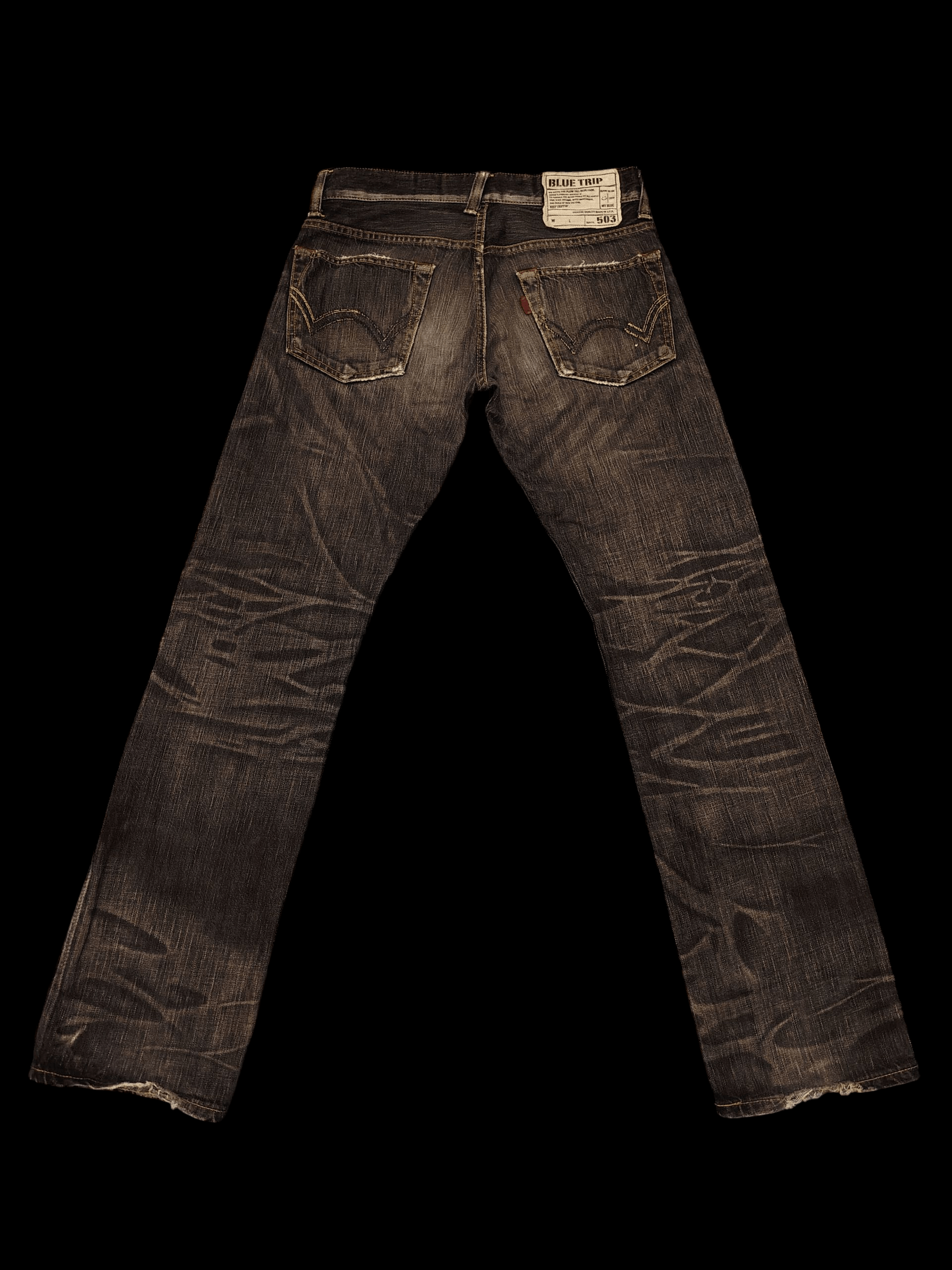 Who Decides War Japanese Edwin 503 Blue Trip Flared Jeans Distressed Jeans Size US 30 / EU 46 - 3 Thumbnail
