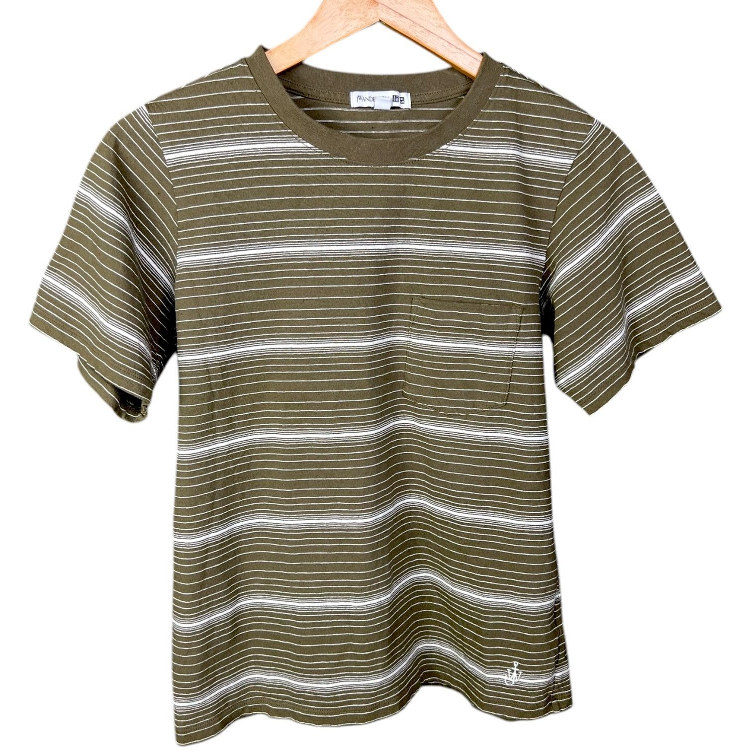 JW Anderson Men's JW Anderson x Uniqlo Brown Striped Logo T-Shirt - M Size US M / EU 48-50 / 2 - 1 Thumbnail