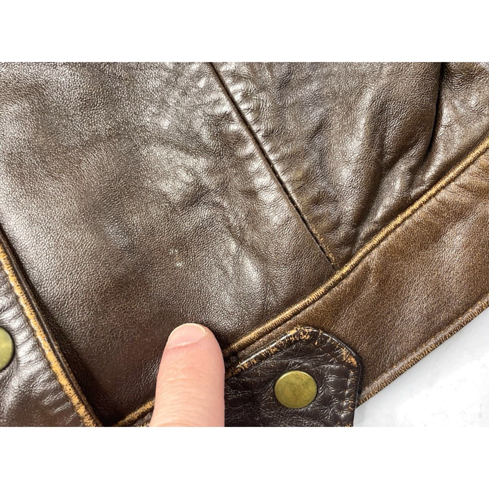 Vintage VINTAGE Leather Jacket Brown Women's Cropped Moto Style Size S 36 Brown Motorcycle Jacket Womens Size S / US 4 / IT 40 - 4 Thumbnail