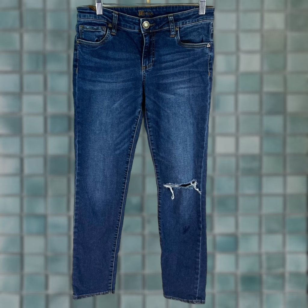 Vintage VINTAGE Kut From The Kloth Jeans Distressed Blue 30x30 Women 4 Bootcut 5-Pocket Denim Jeans Womens Classic Fit Size 27" / US 4 / IT 40 - 1 Thumbnail