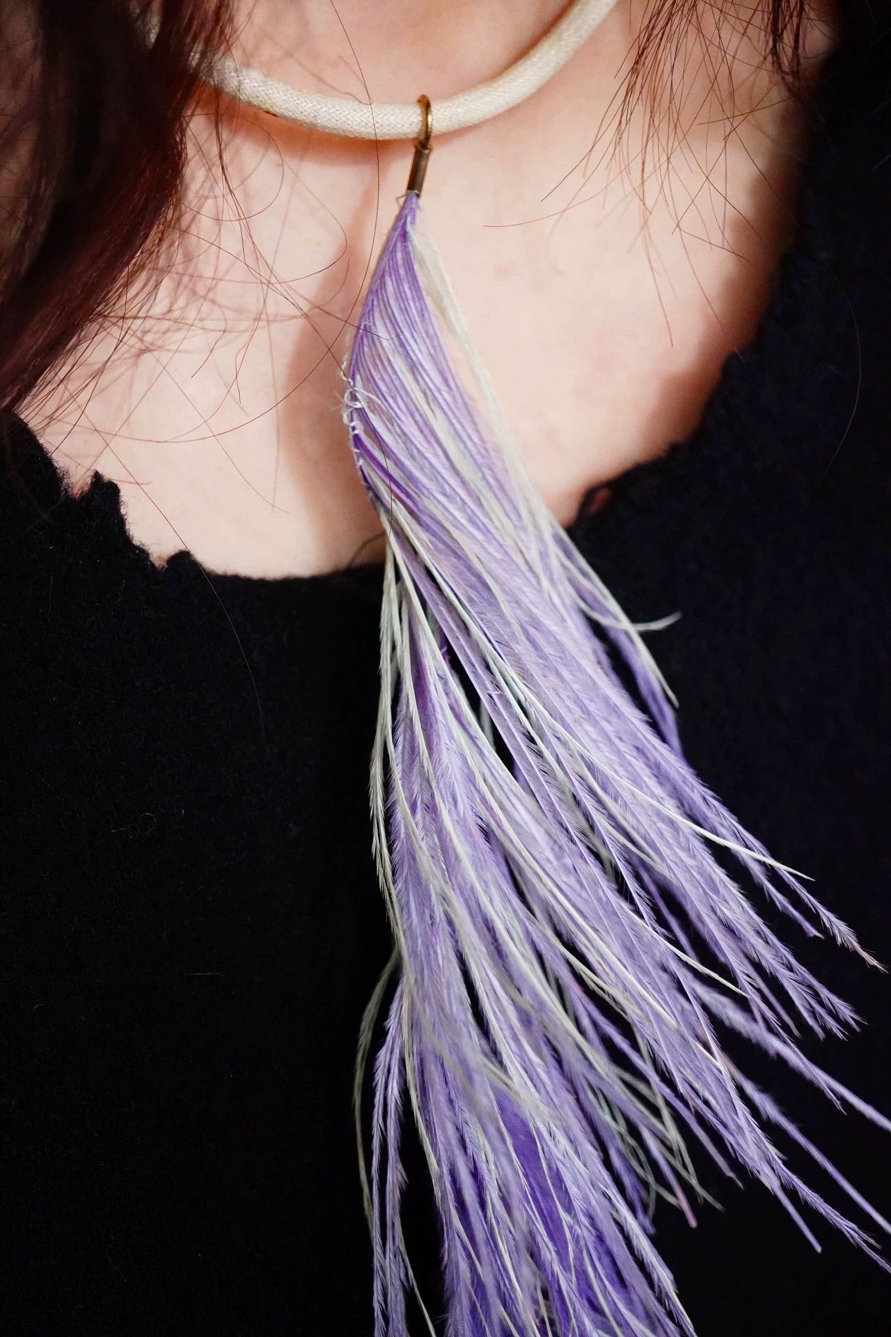 MM6 mm6 2000s purple & light green woven feather necklace 9/10 Size ONE SIZE - 1 Thumbnail