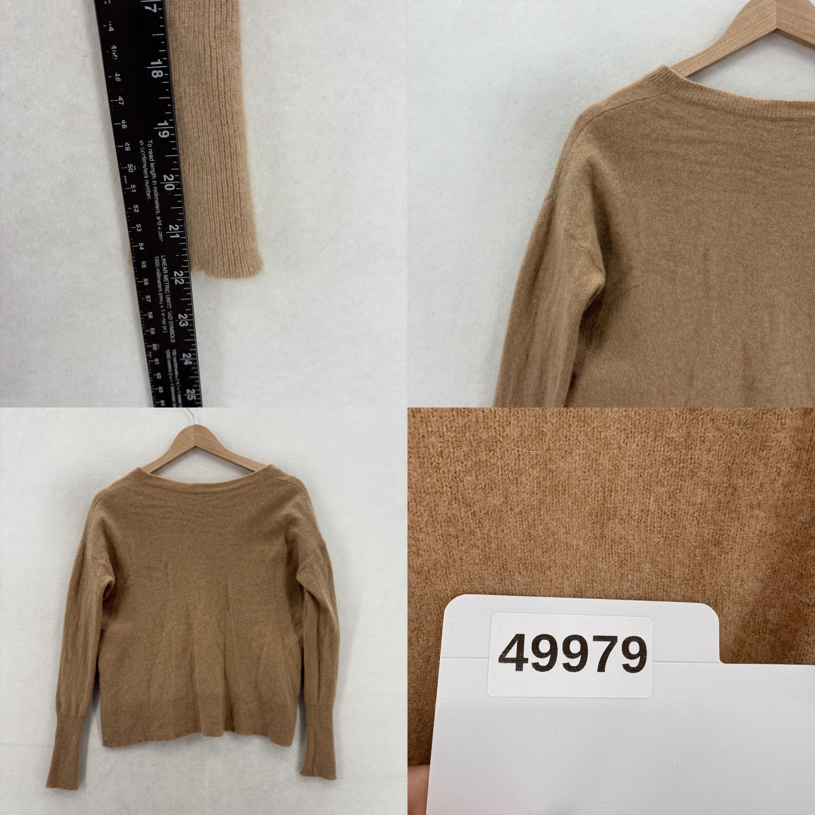 Vintage Halogen Sweater Womens Small Beige 100% Cashmere V-Neck Knit Pullover Cozy Knitwear Casual Womens Size S / US 4 / IT 40 - 8 Thumbnail
