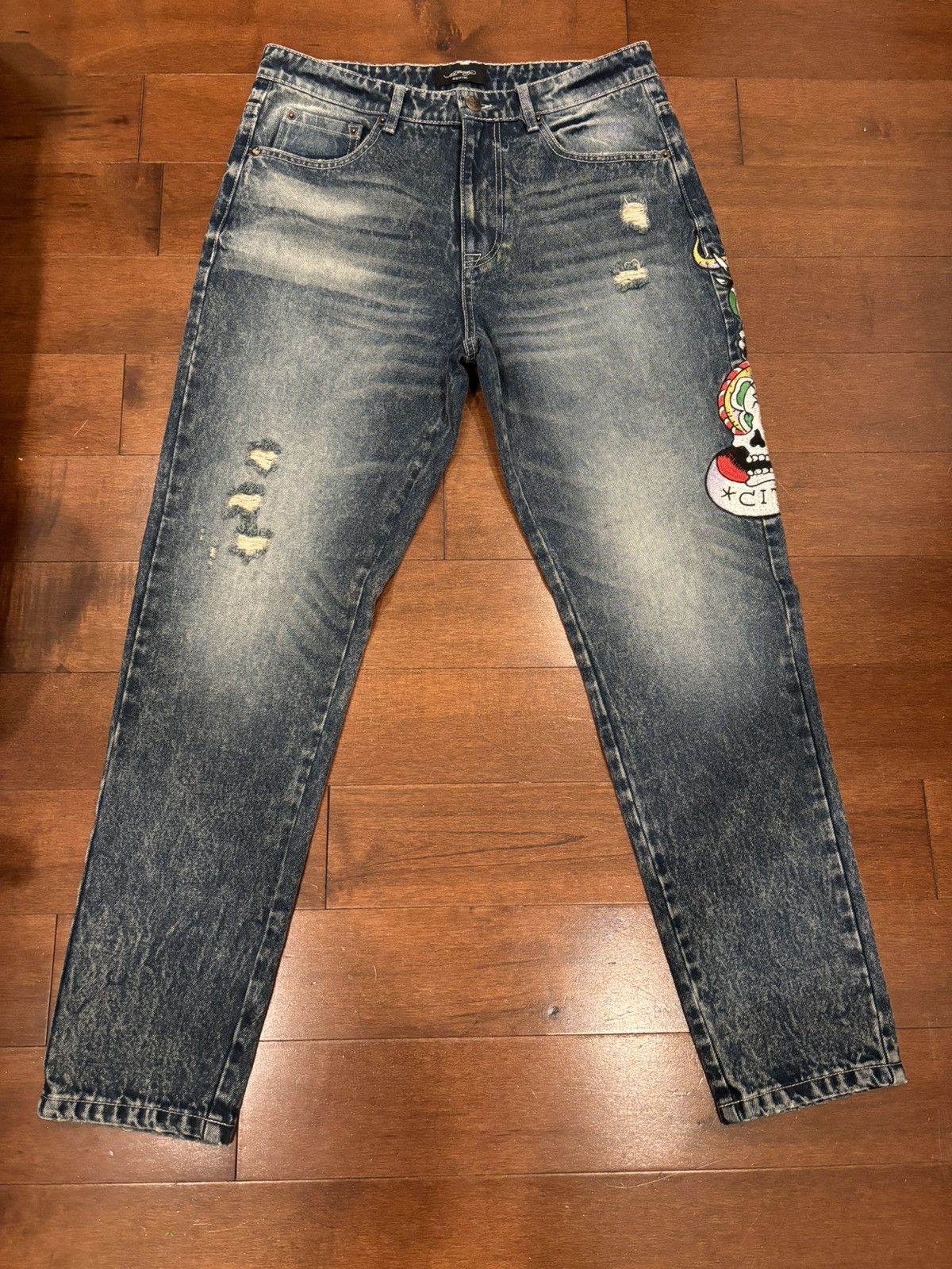 Ed Hardy Ed Hardy NYC SKULL SLIM TAPER JEAN Size US 32 / EU 48 - 2 Thumbnail