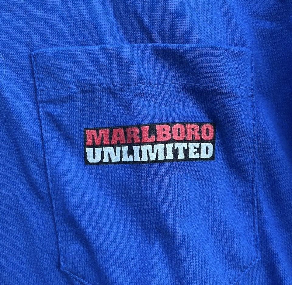 Marlboro Vintage 90s Marlboro Unlimited Wolf Moon Blue Pocket Tee XL Size US XL / EU 56 / 4 - 4 Thumbnail