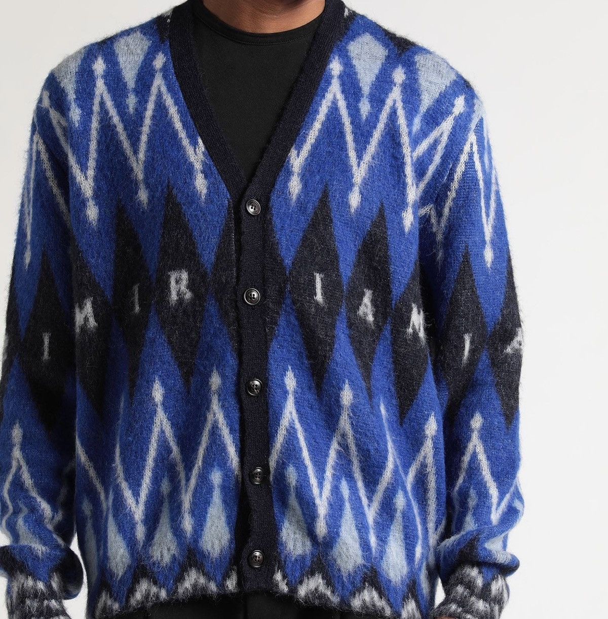 Amiri Mike Amiri alpaca wool cardigan long sleeve sweater designer Size US L / EU 52-54 / 3 - 1 Thumbnail