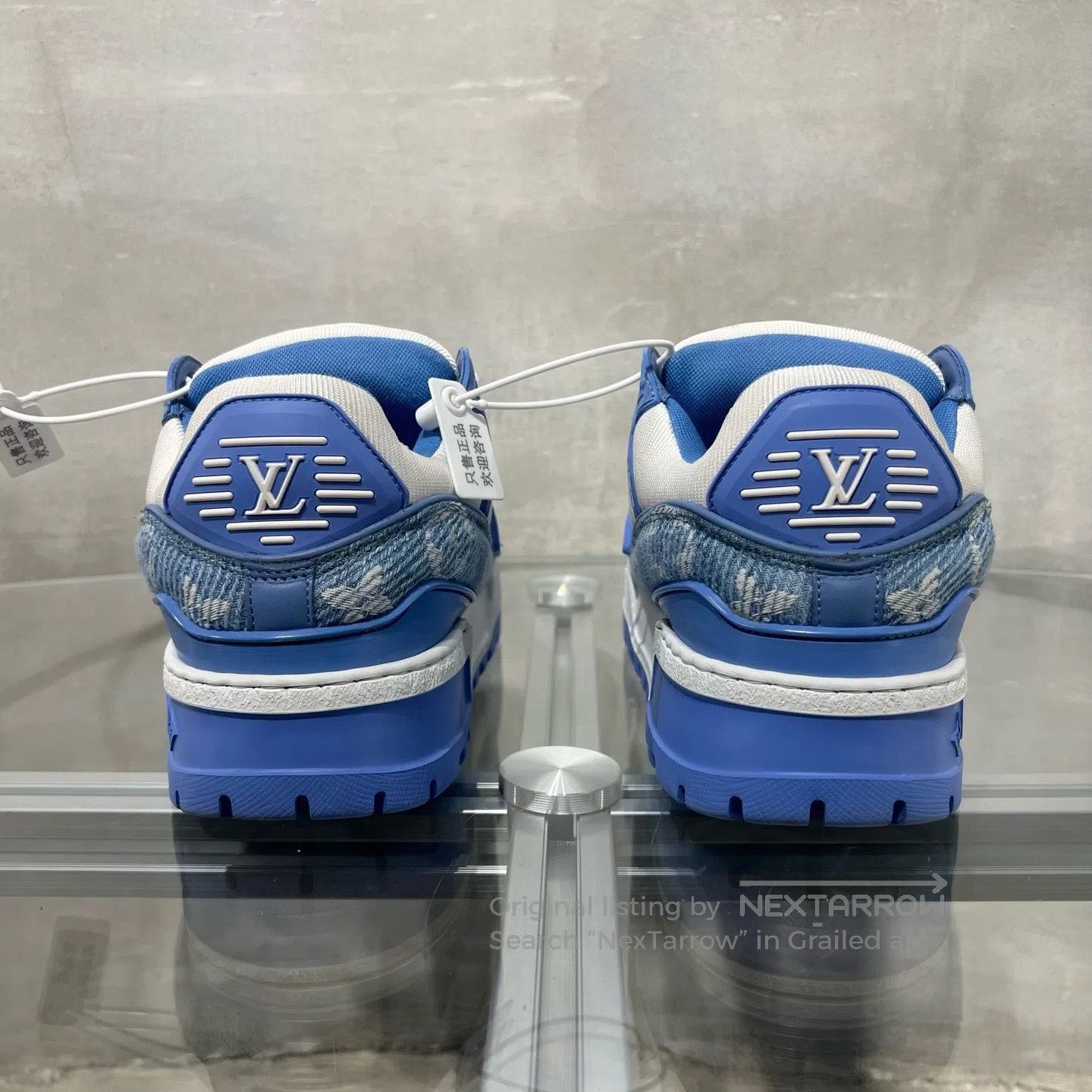 Louis Vuitton Louis Vuitton Trainer Xiao Pangding White Blue Jeans shoes Size US 6 / IT 36 - 6 Thumbnail