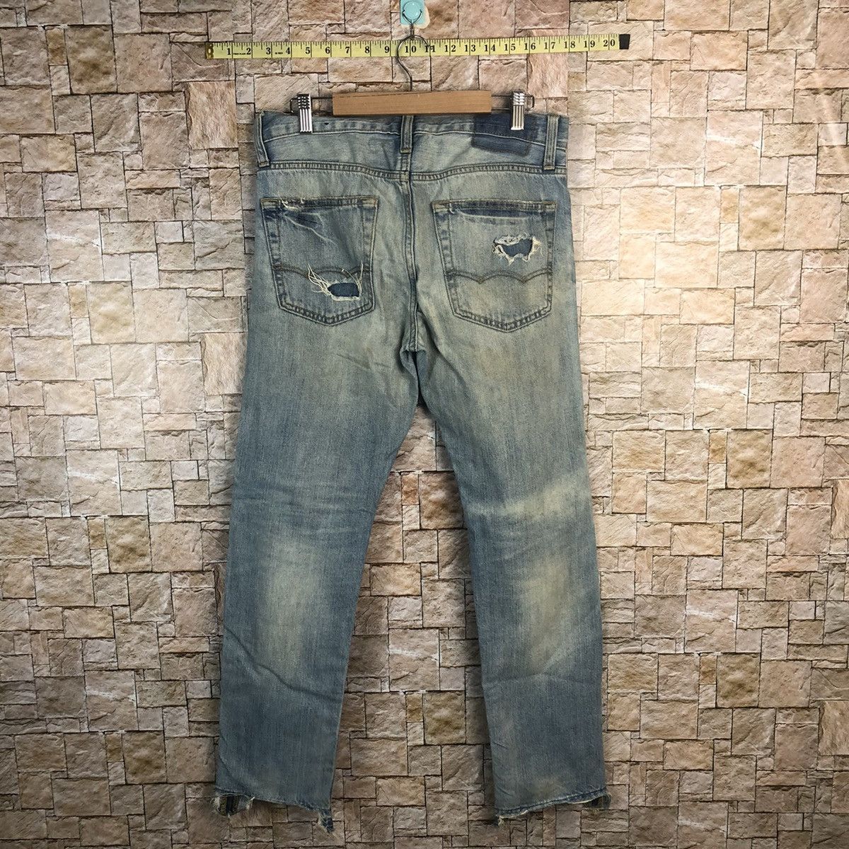 Japanese Brand American Eagle Outfitters Blue Distressed Denim Pants #A57 Size US 29 - 13 Thumbnail