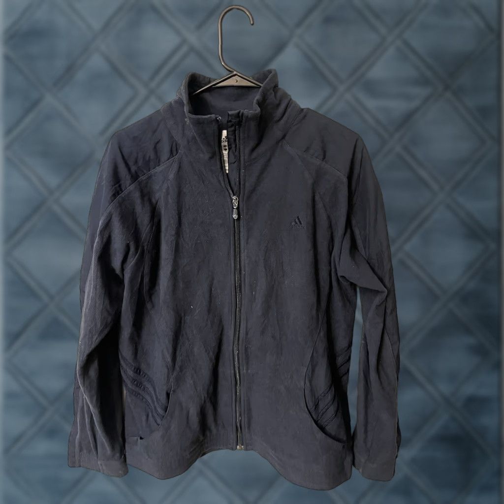 Adidas Adidas Full Zip Fleece Jacket Navy Blue Size Mens Size L Lightweight Size US L / EU 52-54 / 3 - 1 Thumbnail