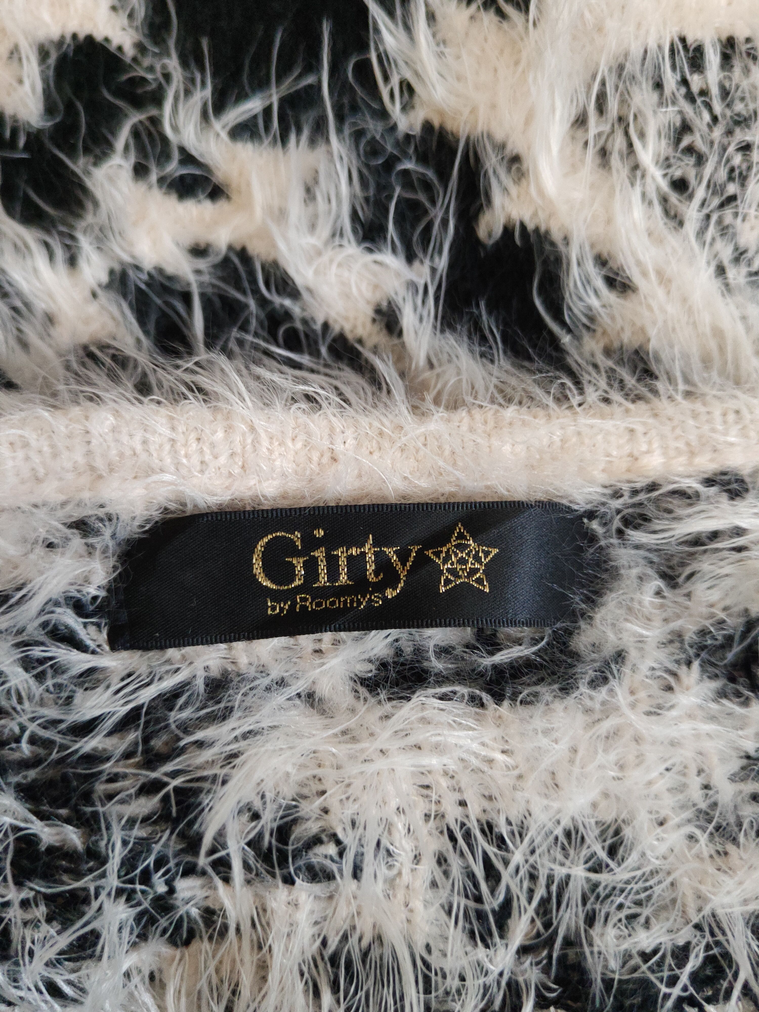 Homespun Knitwear Girty Black Beige Shag Shaggy Fur Mohair Knitwear #S2158 Size M / US 6-8 / IT 42-44 - 12 Thumbnail
