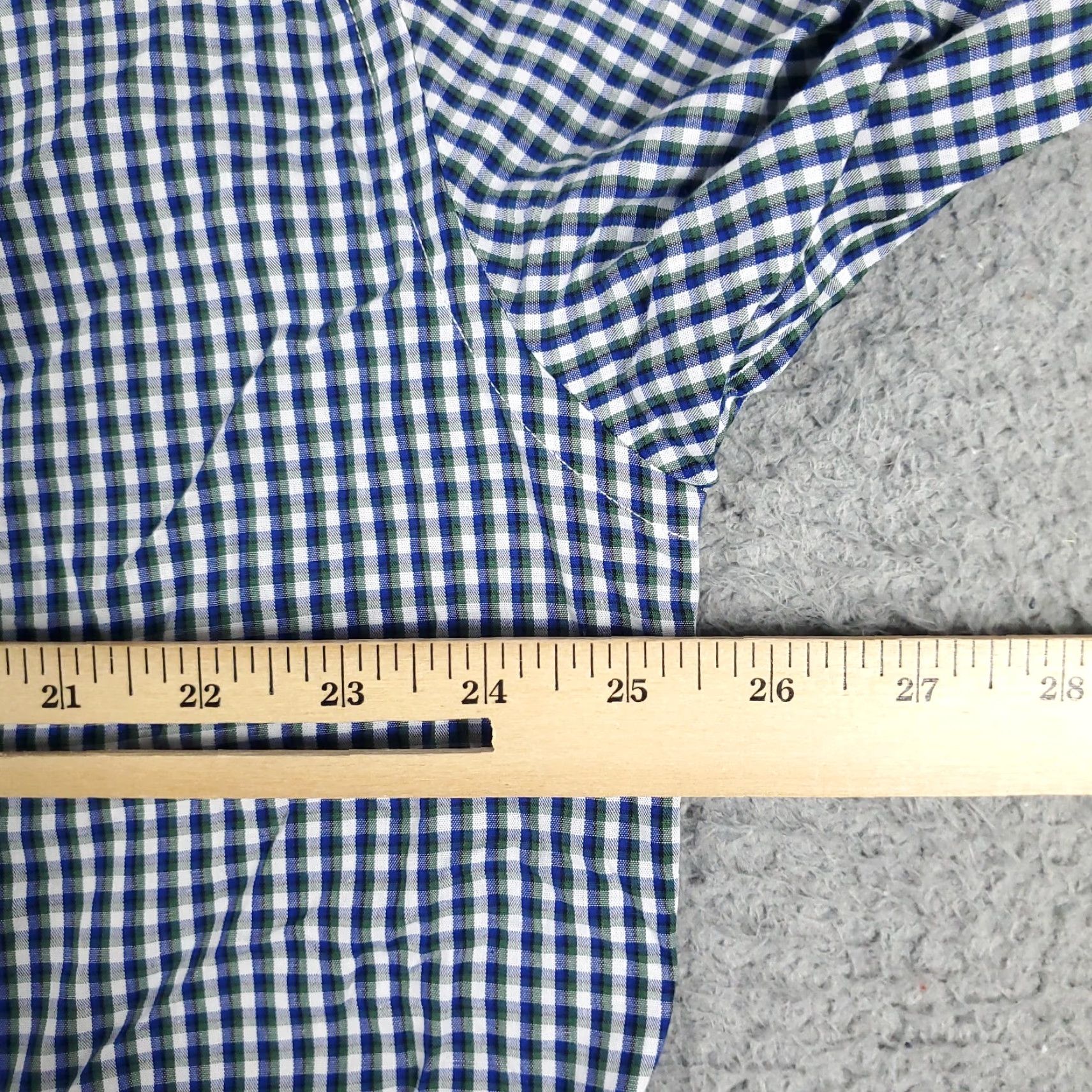 Nautica Nautica Dress Shirt Men Size 16.5 Blue Check Long Sleeve Button Up Collared 100% Cotton Regular Mens Size 42R - 5 Thumbnail