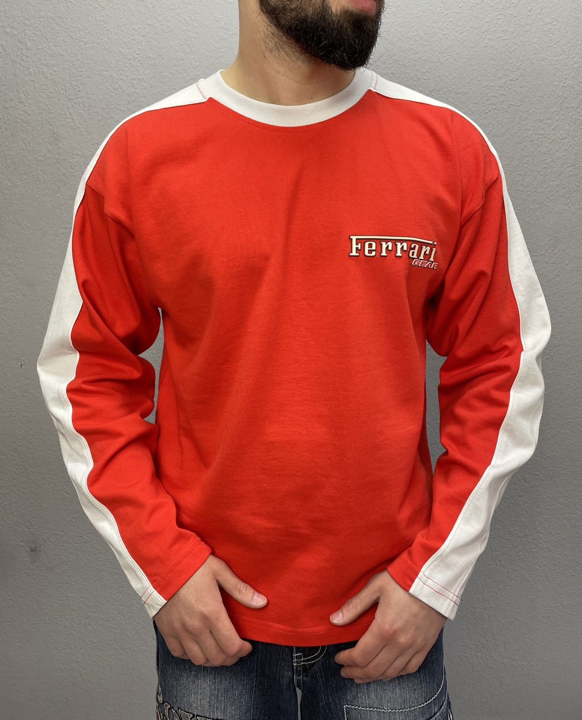 Ferrari Vintage Ferrari Racing Red Rugby Sweatshirt Formula Uno Size US M / EU 48-50 / 2 - 2 Thumbnail