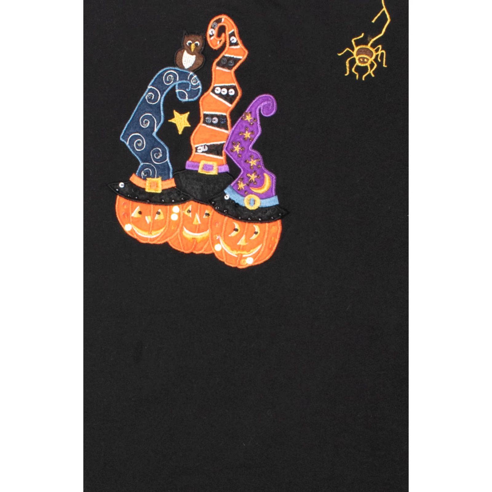 Vintage VINTAGE Creepy Crawly Spider Jack-O-Lantern Halloween Sweatshirt XL Black Size US XL / EU 56 / 4 - 2 Thumbnail