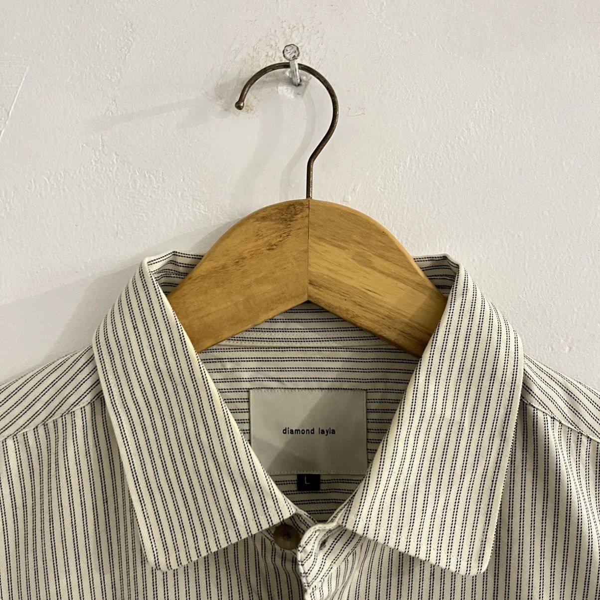 Issey Miyake Diamond Layla - Stried SS button Up Size US L / EU 52-54 / 3 - 4 Thumbnail
