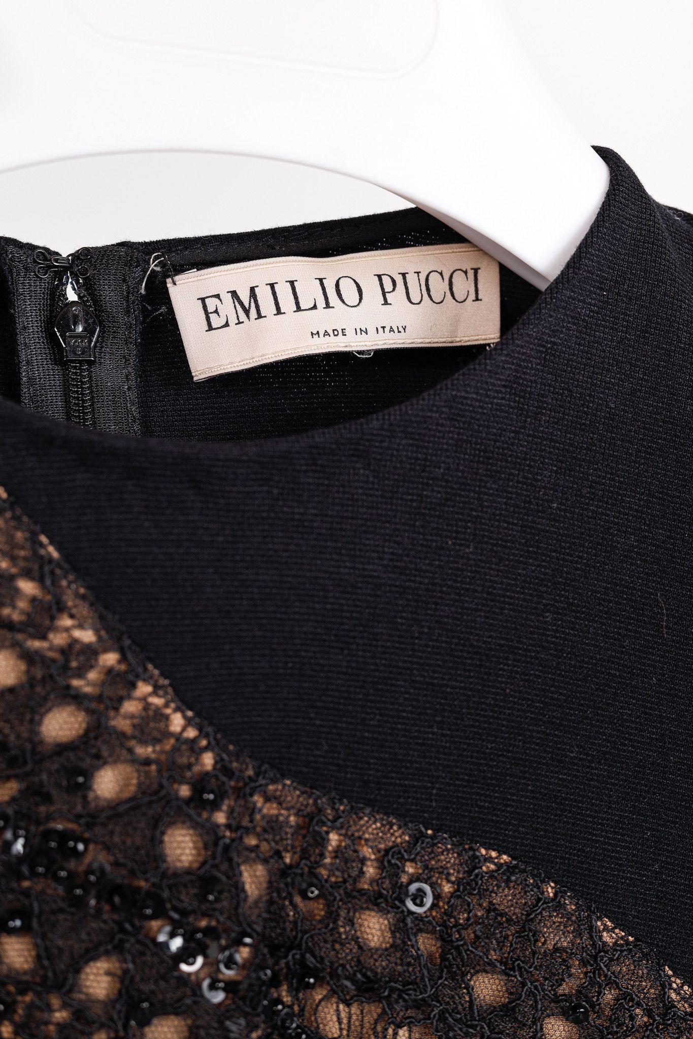 Emilio Pucci Emilio Pucci Black Knit Lace-Insert Long Sleeve Dress Size M / US 6-8 / IT 42-44 - 4 Thumbnail