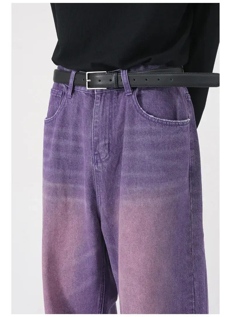 Japanese Brand Vintage Purple Streetwear Baggy Jeans Size US 32 / EU 48 - 4 Thumbnail