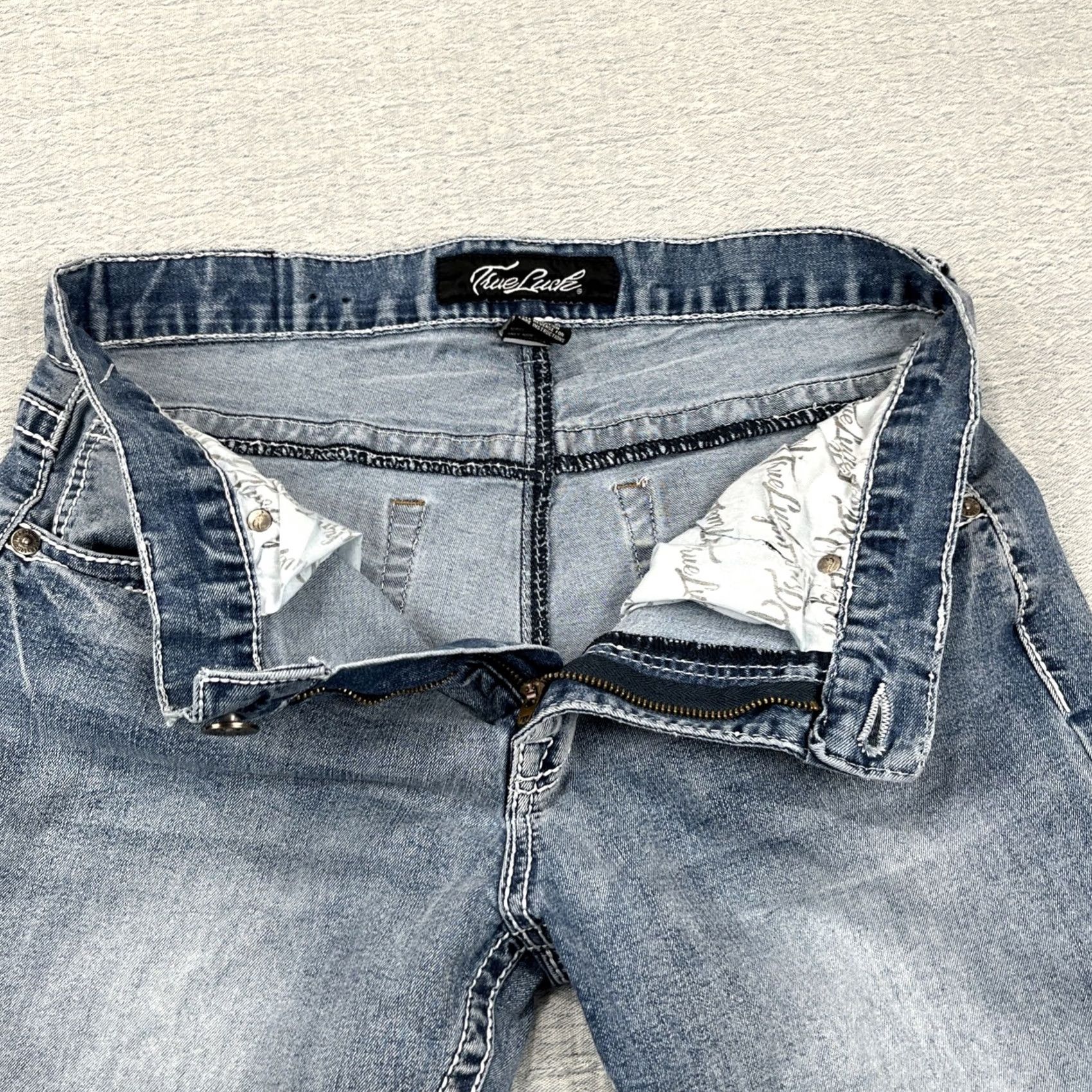 Denime True Luck Jeans Men's 34x30 Jeans Denim Denim Blue 5-Pocket Western Cowboy Straight Regular 34x30 Mens Pants Jeans Size US 34 / EU 50 - 3 Thumbnail