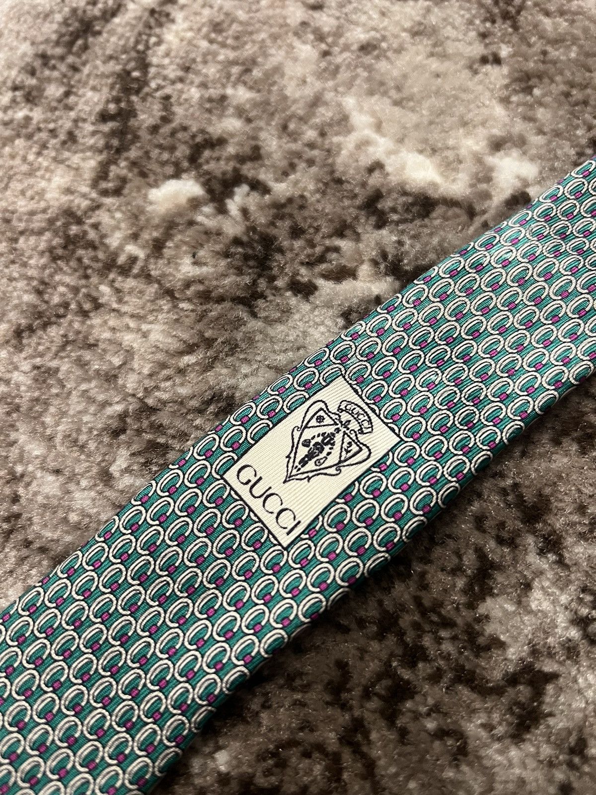 Gucci Vintage Gucci Silk monogram tie Size ONE SIZE - 7 Thumbnail