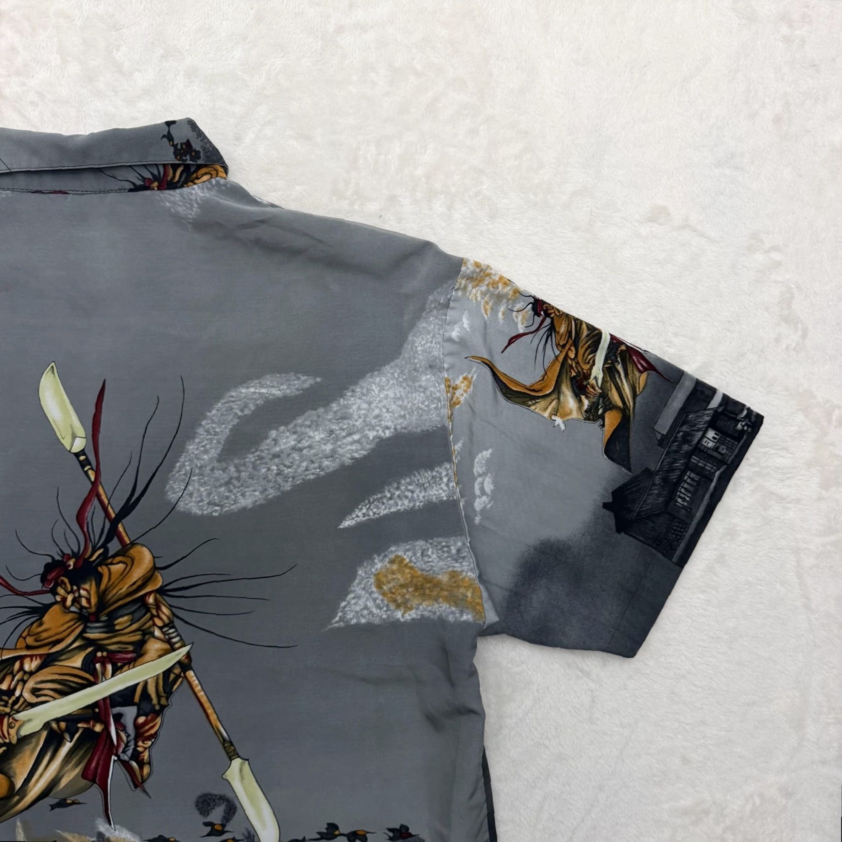 Vintage VINTAGE ICE Shirt Mens XL Gray Samurai Graphic Button Up Korea Warrior Y2K Size US XL / EU 56 / 4 - 3 Thumbnail