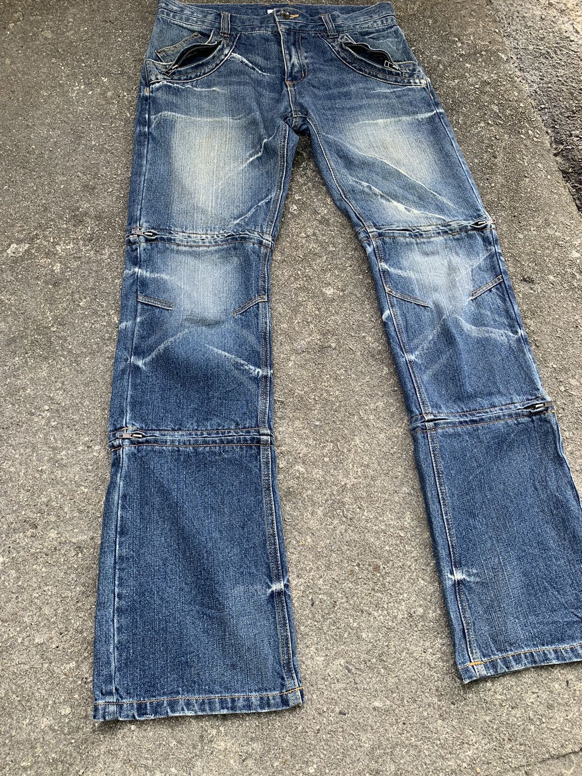 Japanese Brand Rare…Sementic Design 3 Way Lenght Zipper Punk Flared Pants Size US 33 - 14 Thumbnail