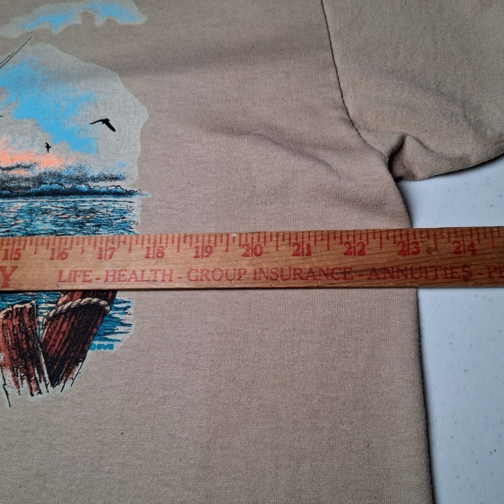 Vintage VINTAGE Lexington Destin Florida Shirt XL Beige Nautical Ocean Sunset Crewneck Short Sleeve T-Shirt Mens Size US XL / EU 56 / 4 - 6 Thumbnail