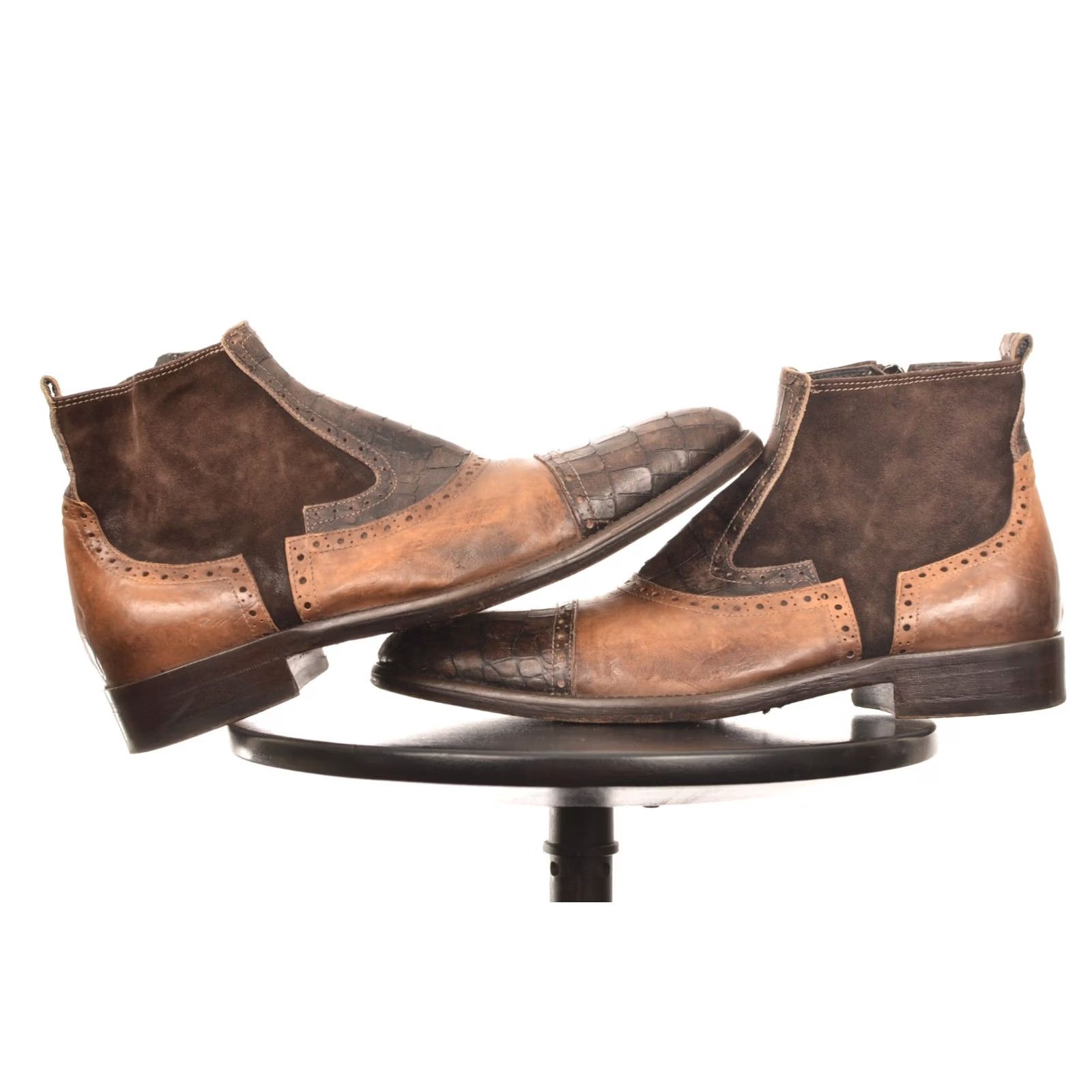 Vintage Jo Ghost DDP Brown Leather Croc Boots Size 39 Mens Boots Size US 6 / EU 39 - 5 Thumbnail