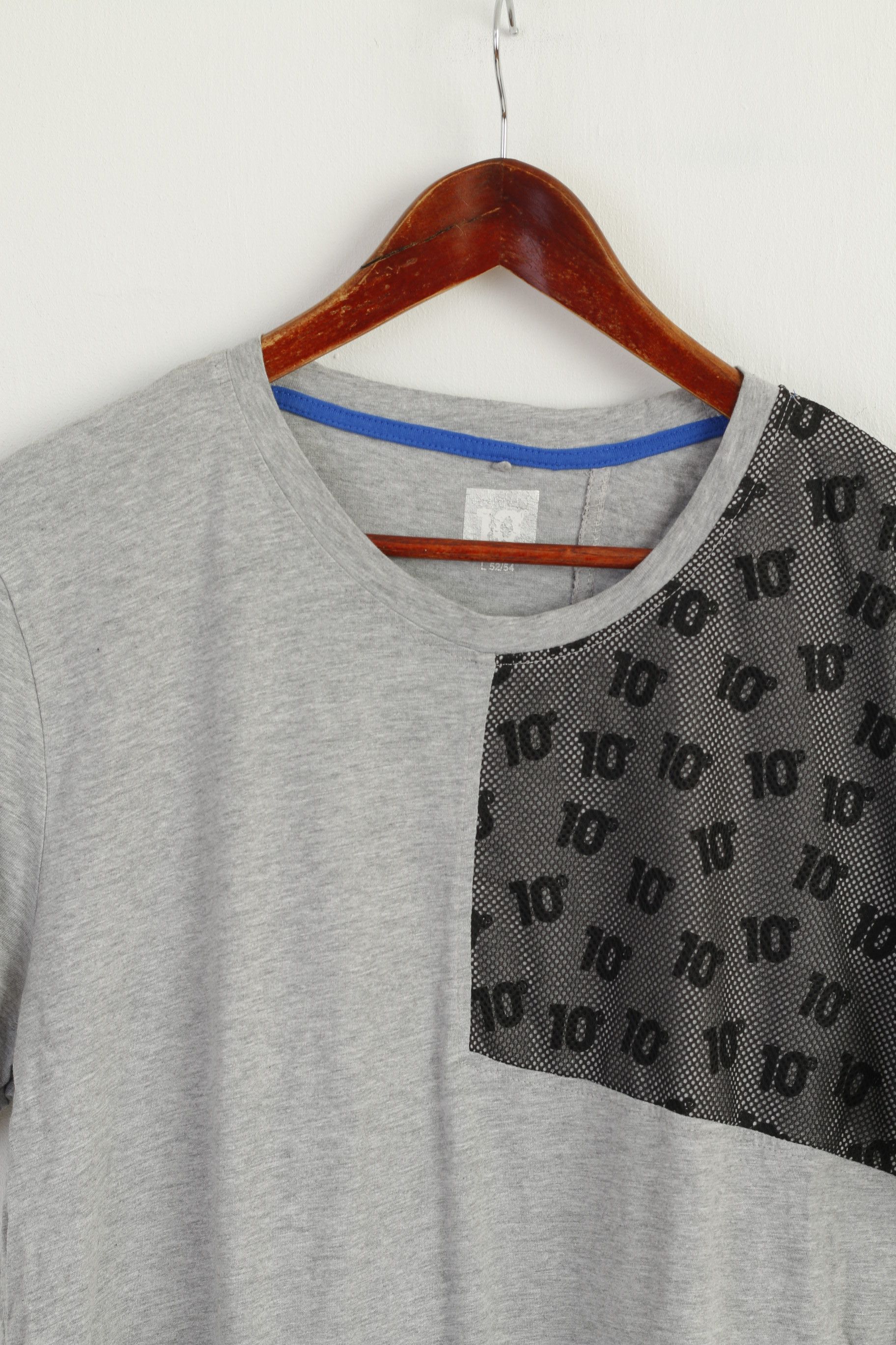 Vintage 10 Men L 52/54 Shirt Grey Cotton Crew Neck 7978 Size US L / EU 52-54 / 3 - 2 Thumbnail