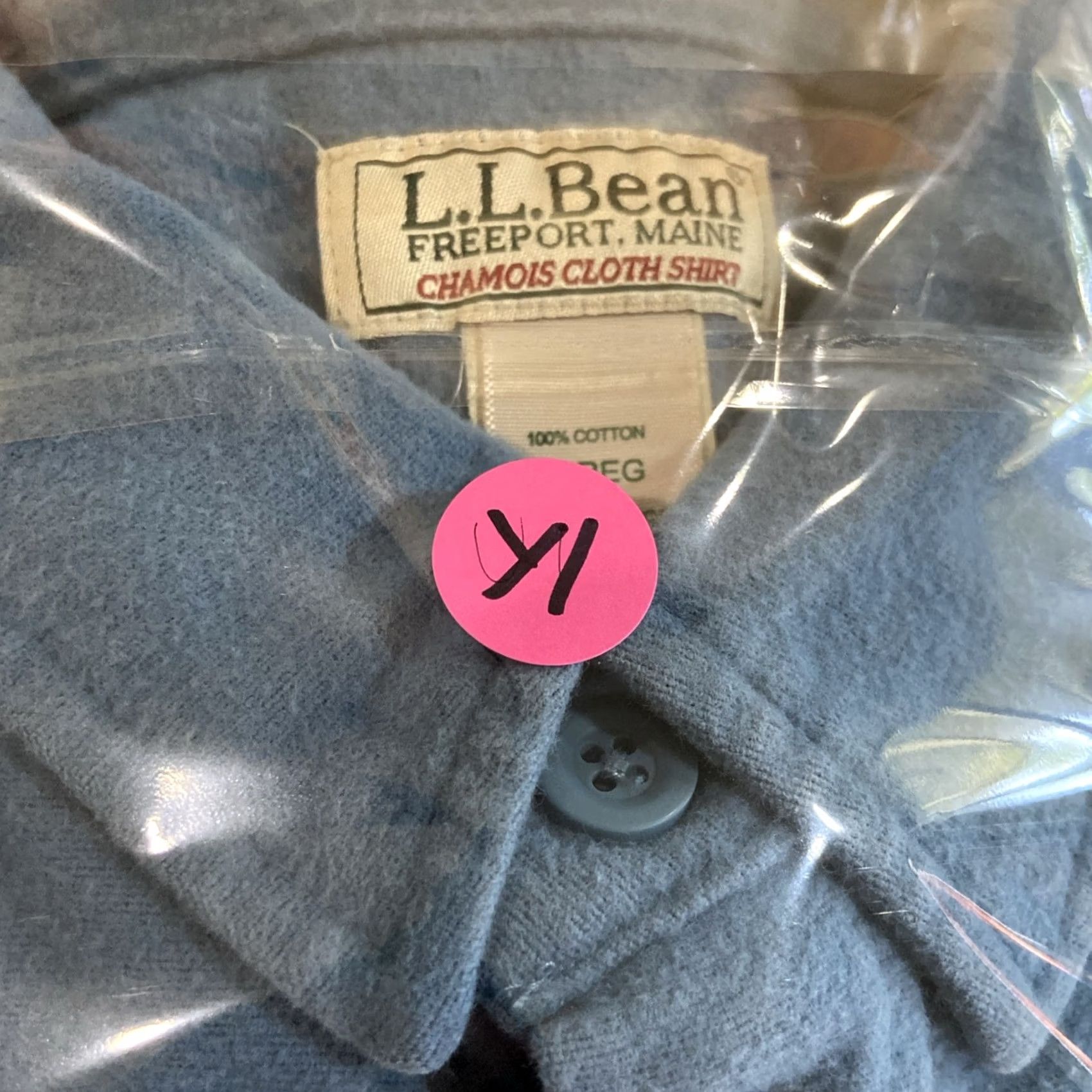 Vintage LL Bean Chamois Cloth Shirt Mens L Button-Up Blue Cotton Long Sleeve Size US L / EU 52-54 / 3 - 6 Thumbnail