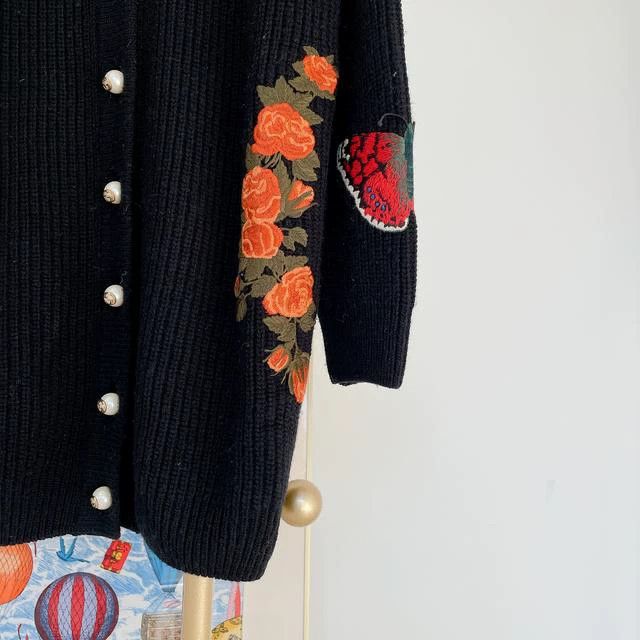 Gucci Gucci Heavy industry jacquad embroidery knitted cardigan c Size S / US 4 / IT 40 - 4 Thumbnail