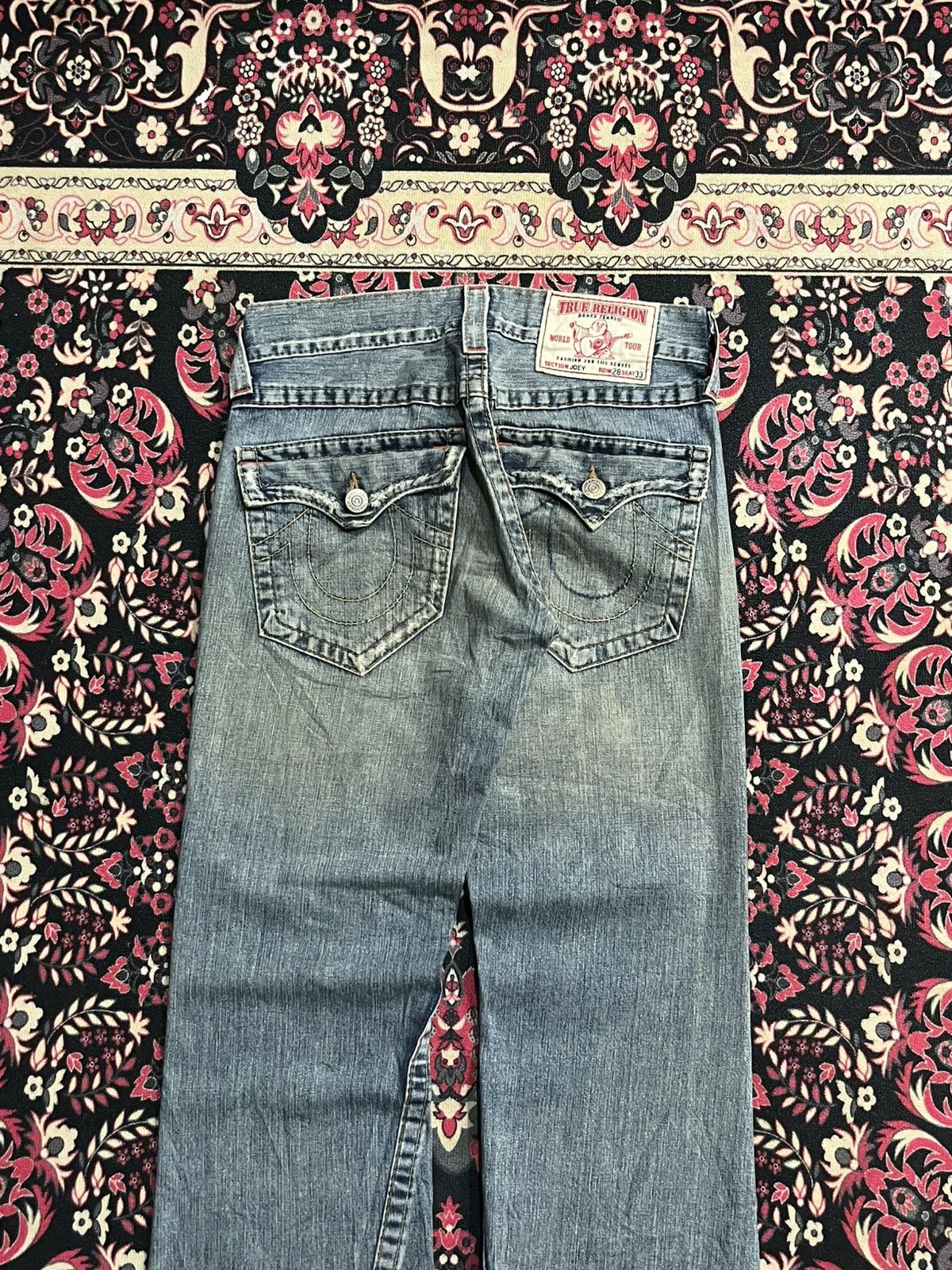 True Religion Vintage True Religion Blue Washed Distressed Flare Jeans Size US 28 / EU 44 - 6 Thumbnail