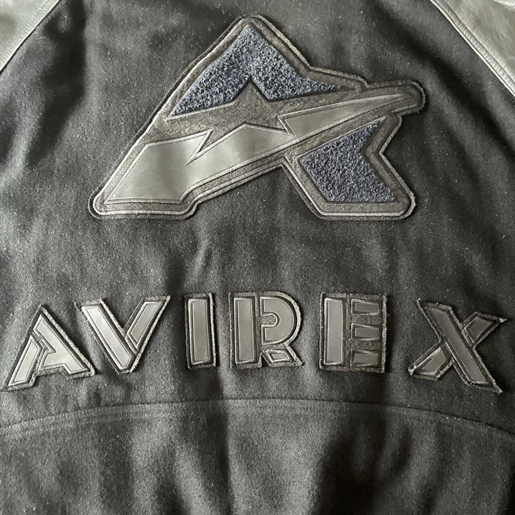 Avirex VINTAGE Avirex Jacket Varsity Black Tweed Wool Leather USA College Size 6XL Mens Size US XXL / EU 58 / 5 - 6 Thumbnail