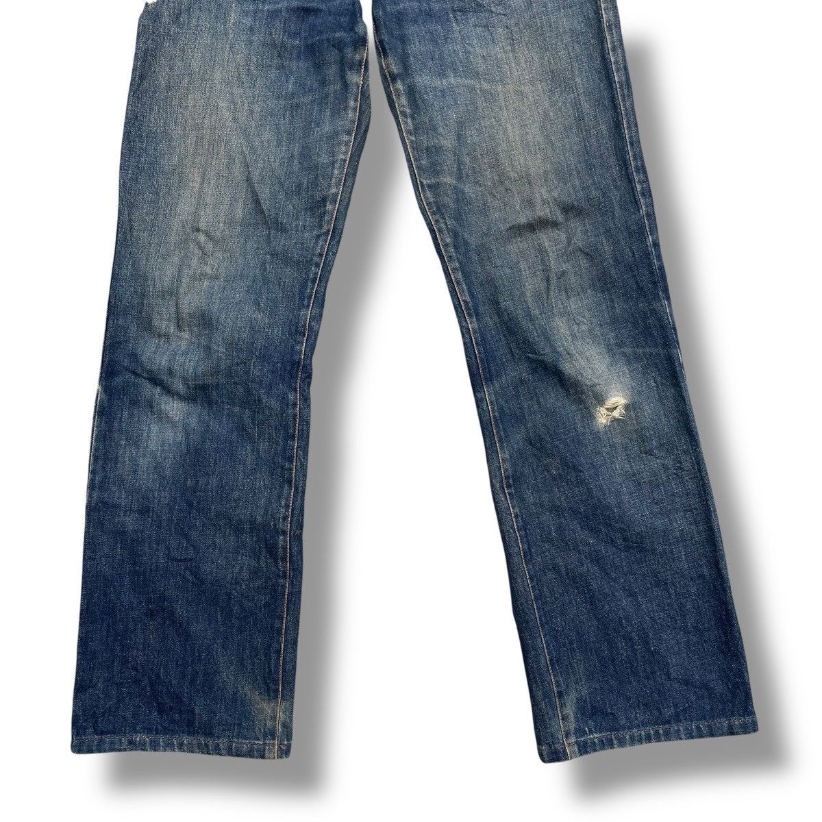 Kenzo 🇯🇵 VINTAGE KENZO WASHED DISTRESSED DENIM PANTS Size US 29 - 4 Thumbnail