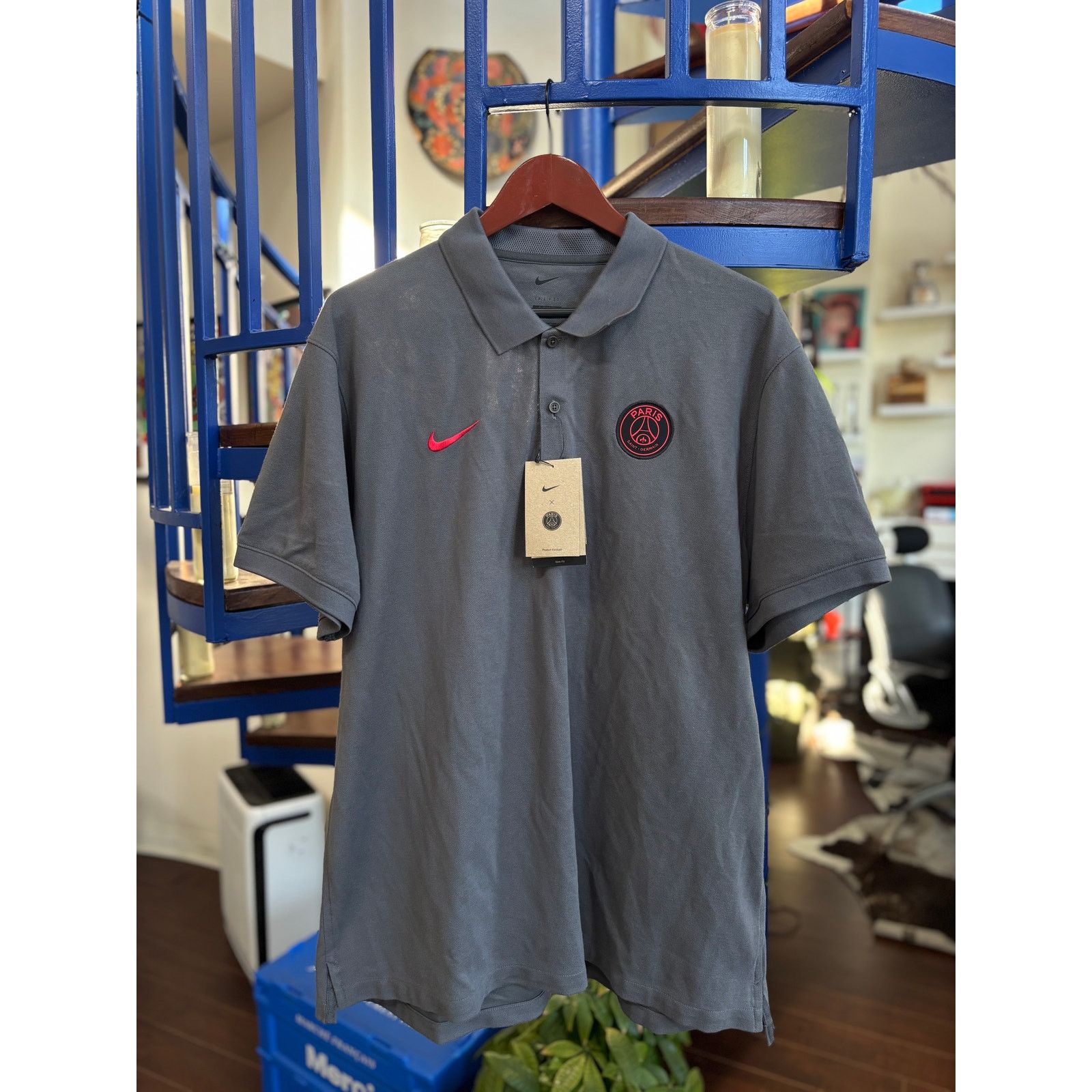 Nike Nike x PSG Dri-Fit Polo Gray Logo XXL Size US XXL / EU 58 / 5 - 1 Thumbnail