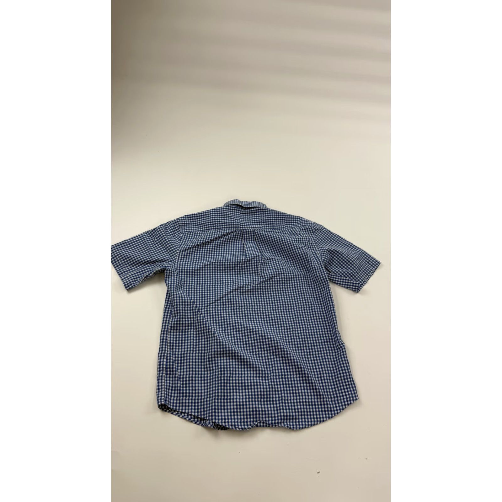 Vintage Mason James Shirt Mens Small Stretch Check Gingham Short Sleeve Button Up Blue Size US S / EU 44-46 / 1 - 4 Thumbnail