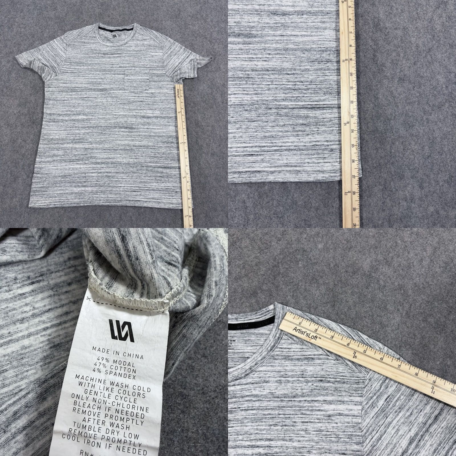 Vintage VRST T-Shirt Men's Medium Gray Pocket Short Sleeve Pullover Casual Size US M / EU 48-50 / 2 - 9 Thumbnail