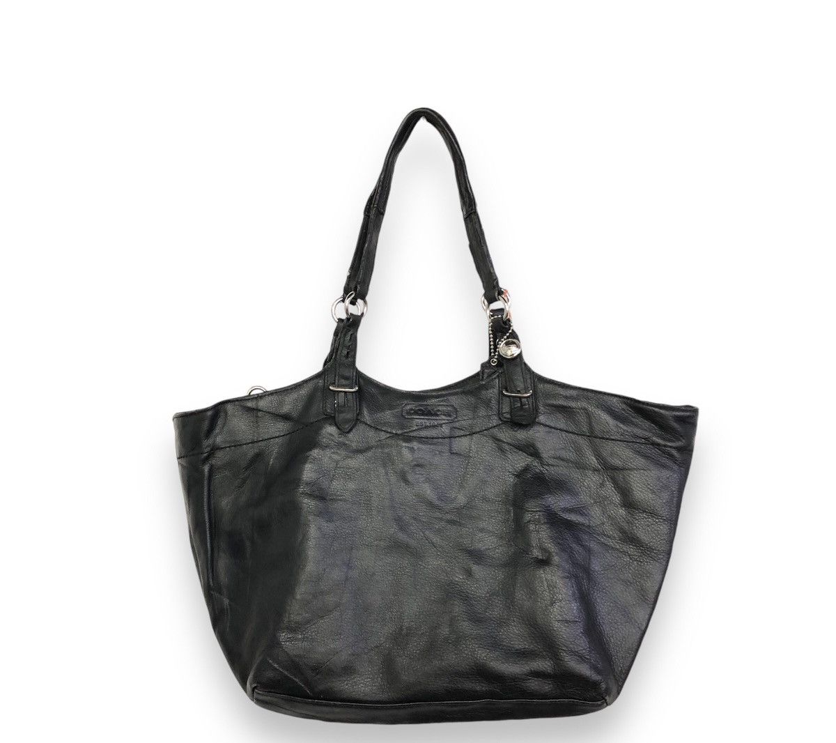 Coach Vintage Coach Pebbled Leather Black Tote Travel Bag Size ONE SIZE - 1 Thumbnail