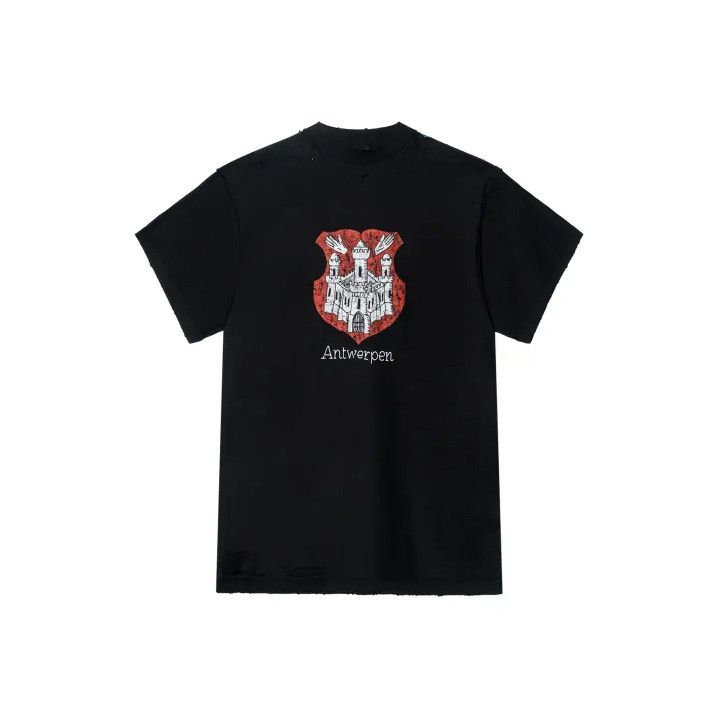 Balenciaga Balenciaga SS24 Vintage Logo Black T-Shirt Size US M / EU 48-50 / 2 - 1 Thumbnail