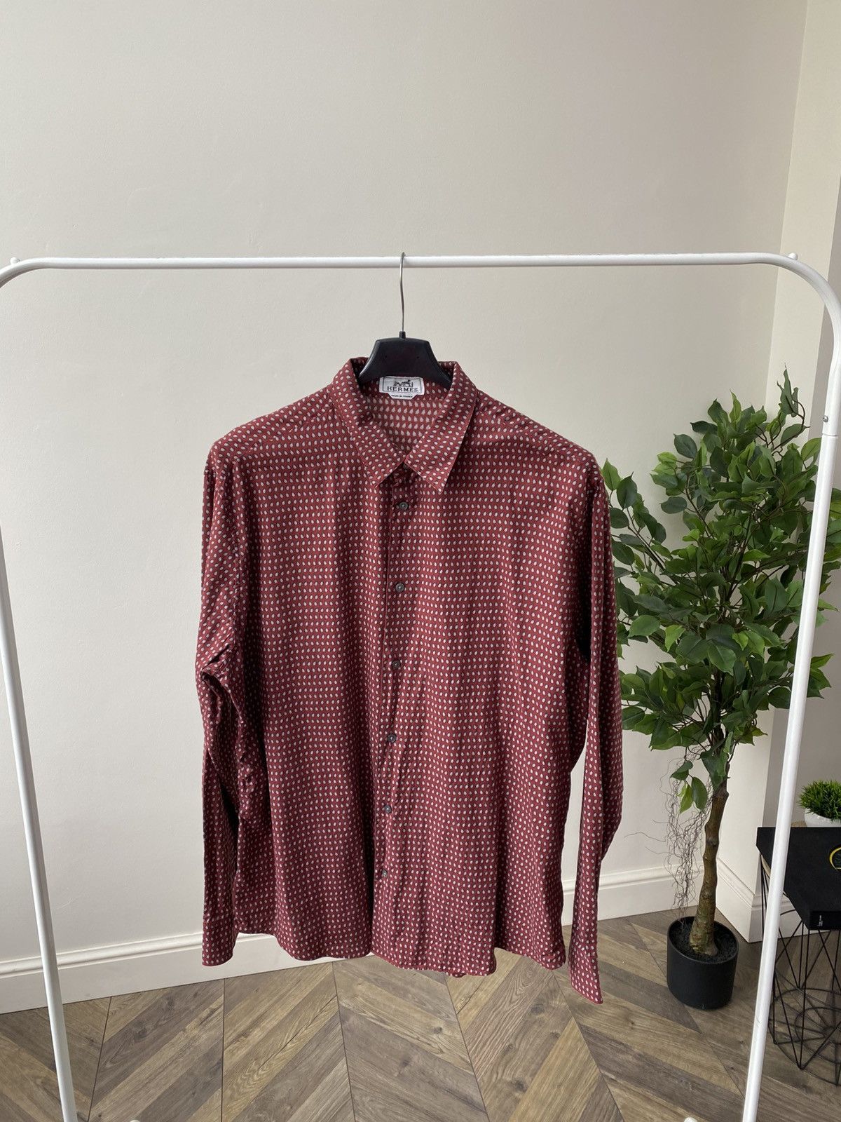 Designer × Hermes × Vintage Vintage Hermes Penguin Imprinted Fitted Cotton shirt Size US L / EU 52-54 / 3 - 1 Thumbnail