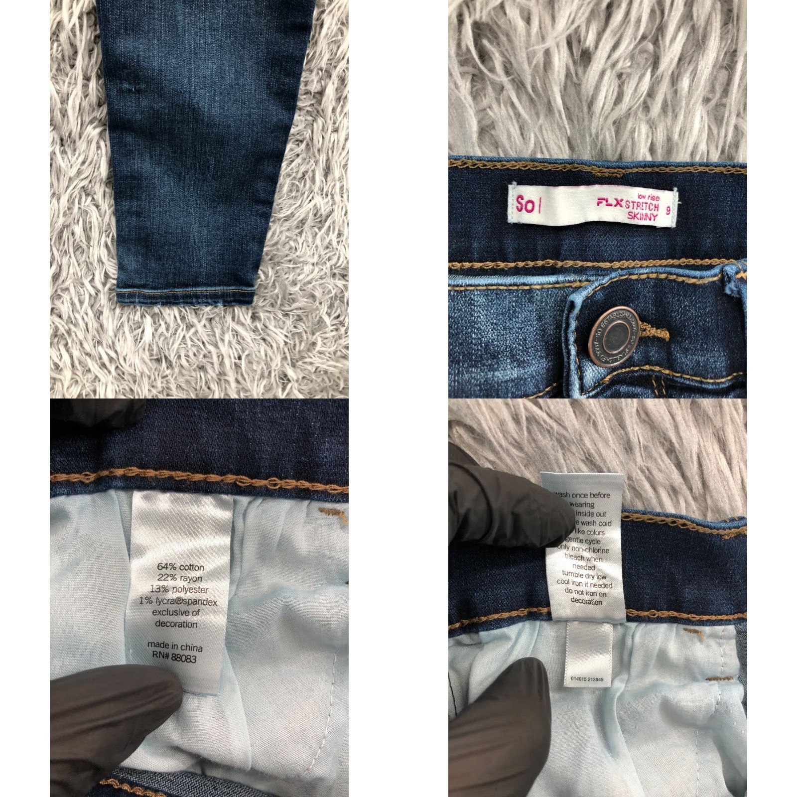 Vintage SO Jeans Skinny Jeans Blue 9 Juniors Womens Mid Rise Regular Fit 28in Waist 30in Inseam Medium Wash Denim Size 30" / US 8 / IT 44 - 8 Thumbnail