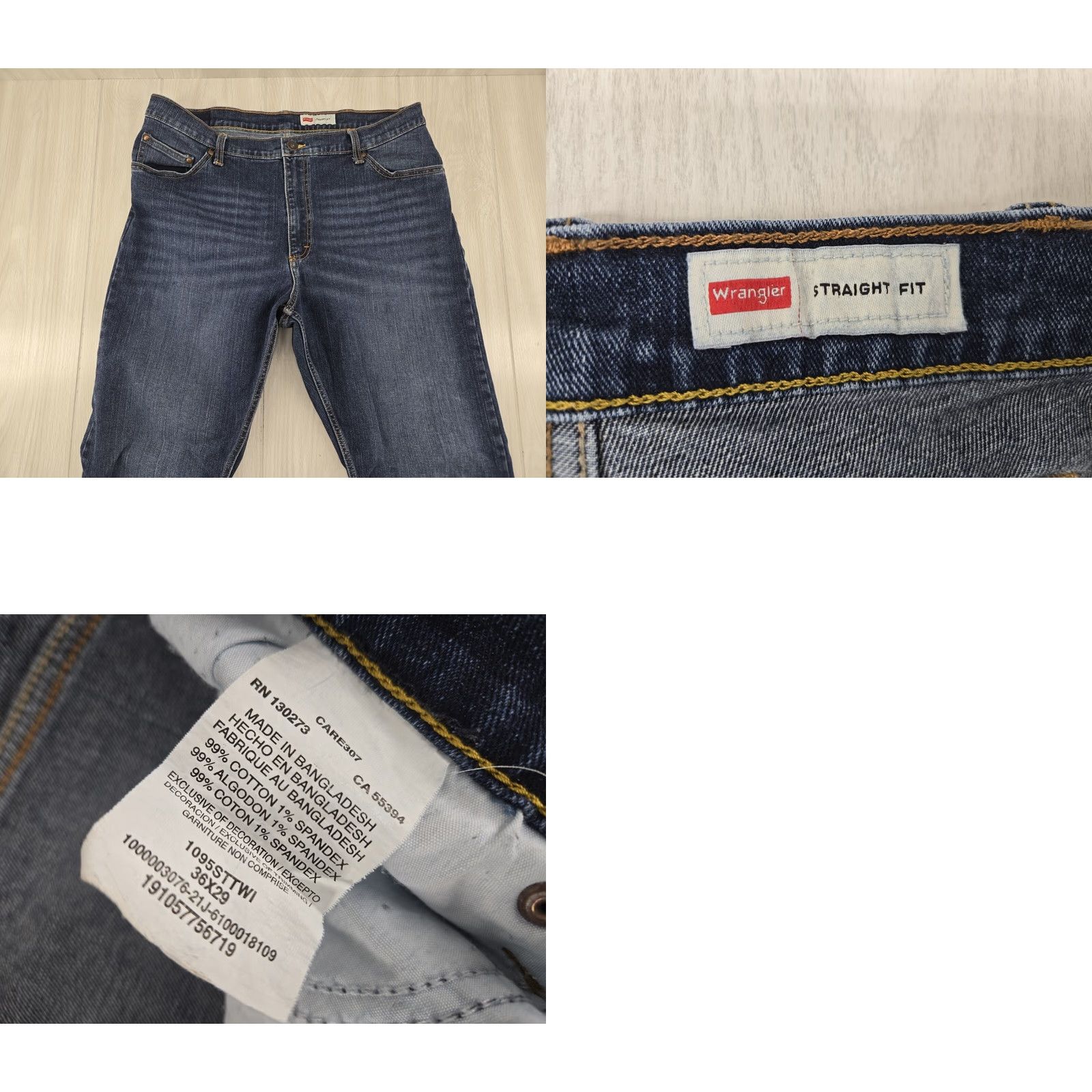 Wrangler Wrangler Jeans Straight Fit Men’s Blue Premium Denim Size 36x29 Regular Five Star Premium Denim Cowboy Theme Mens Size US 36 / EU 52 - 8 Thumbnail