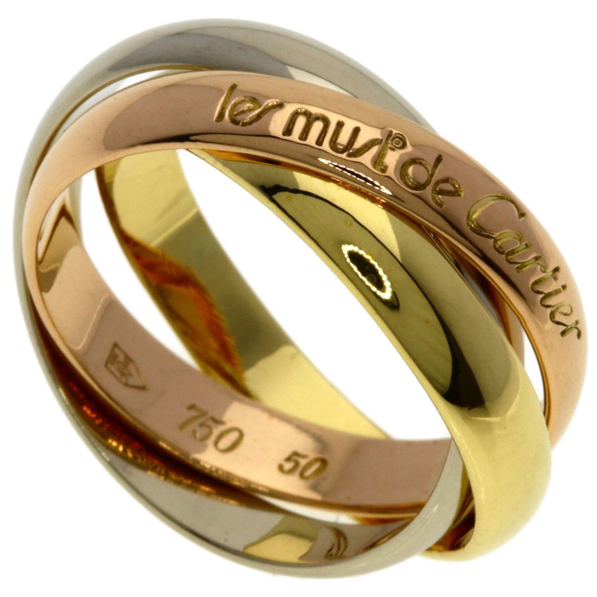 Cartier Cartier Trinity #50 Ring - 18K Yellow Gold/18K White Pink Gold Women's CARTIER Size ONE SIZE - 1 Thumbnail