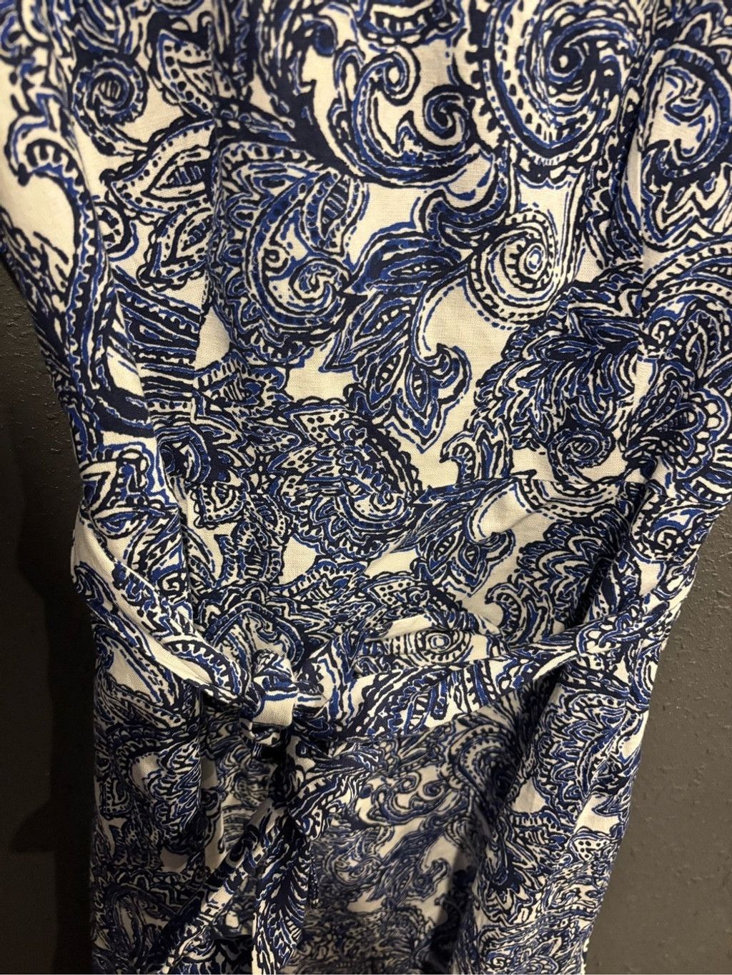 Anne Klein Anne Klein Blue and White Paisley Sleeveless Dress Size XL / US 12-14 / IT 48-50 - 2 Thumbnail