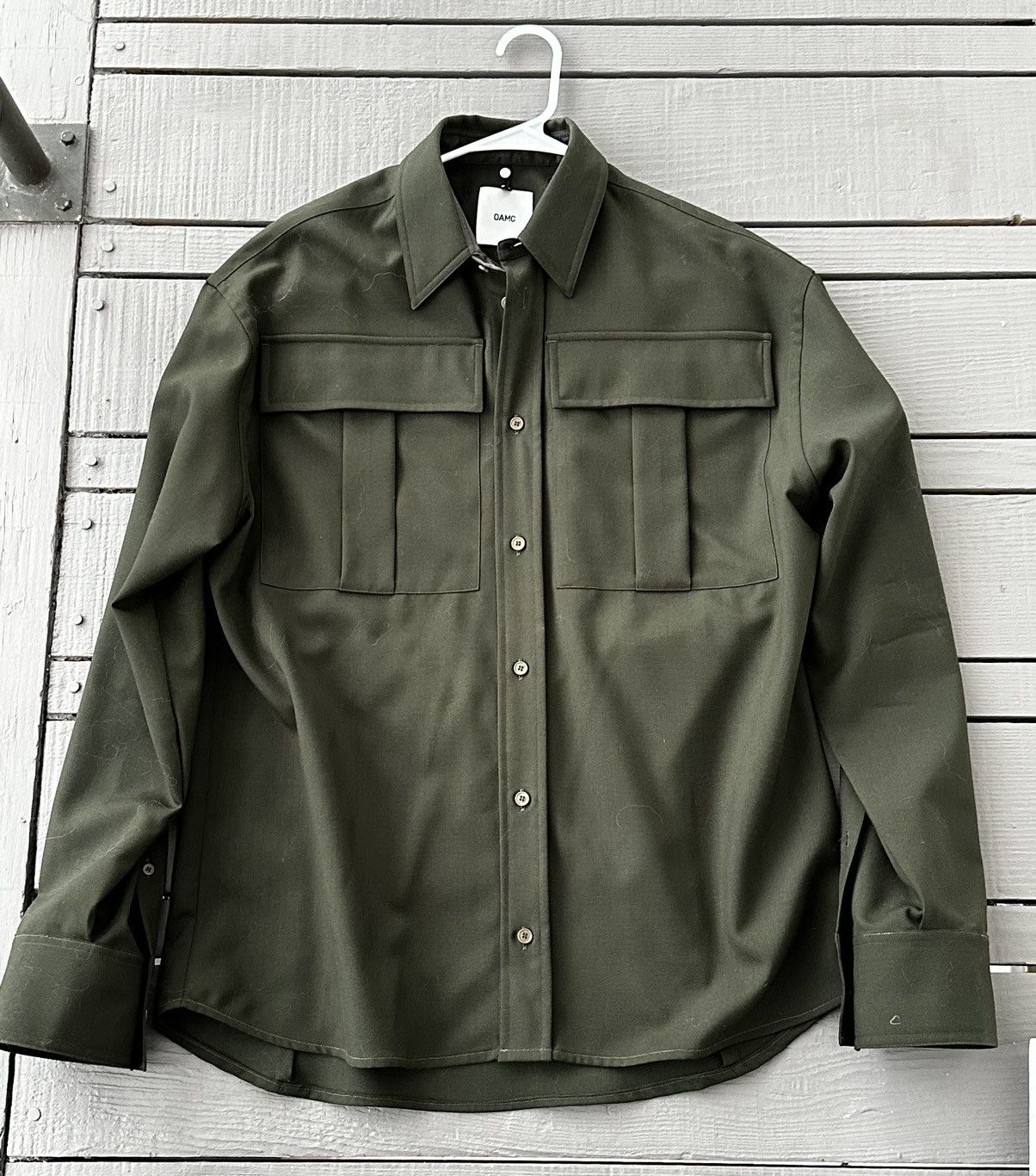 OAMC Olive Green Virgin Wool Kibbo Shirt (fits M) Size US S / EU 44-46 / 1 - 1 Preview