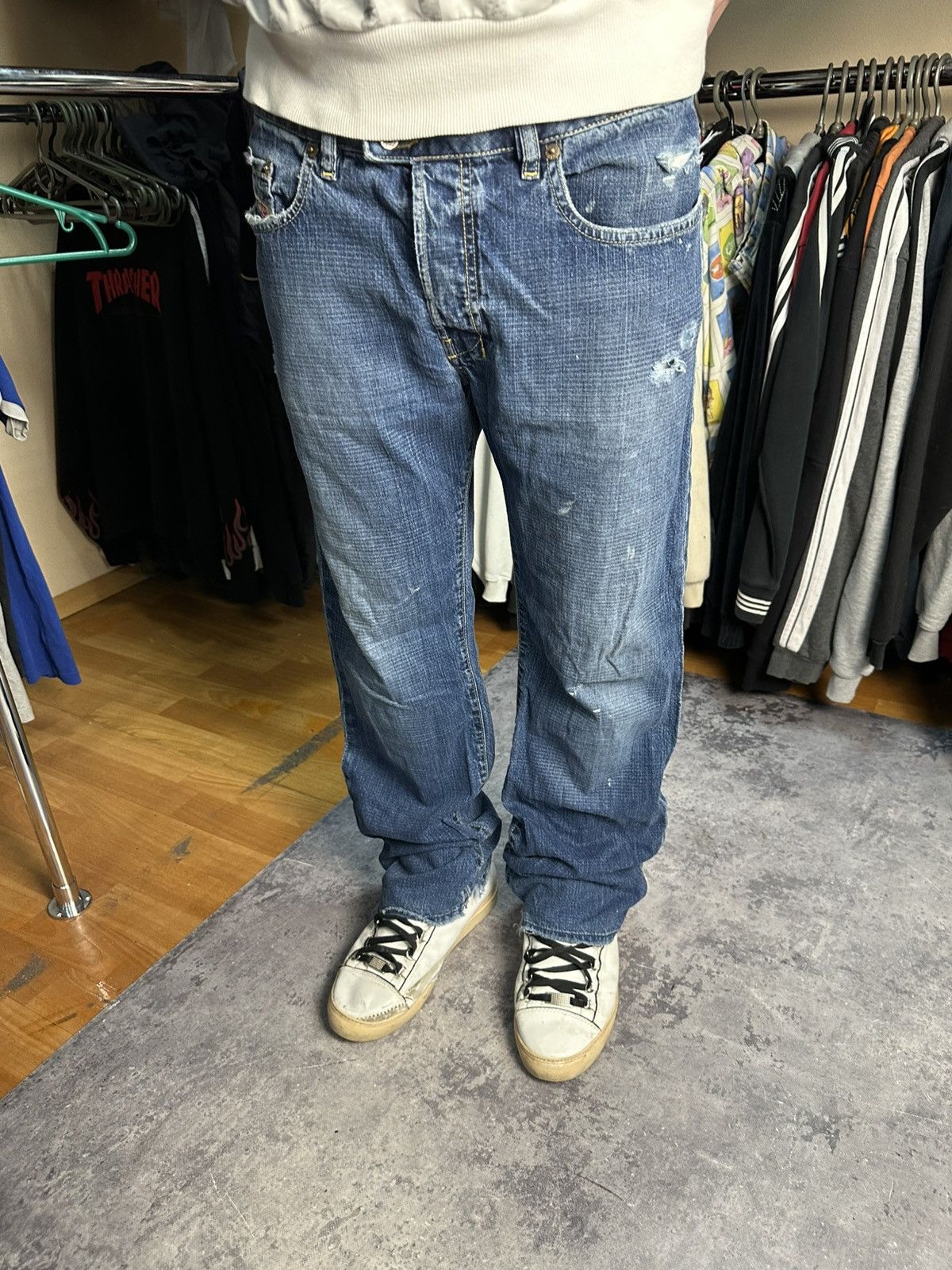 Diesel Vintage Diesel Jeans Distressed Wash Japanese Crazy y2k 90s Size US 32 / EU 48 - 4 Thumbnail