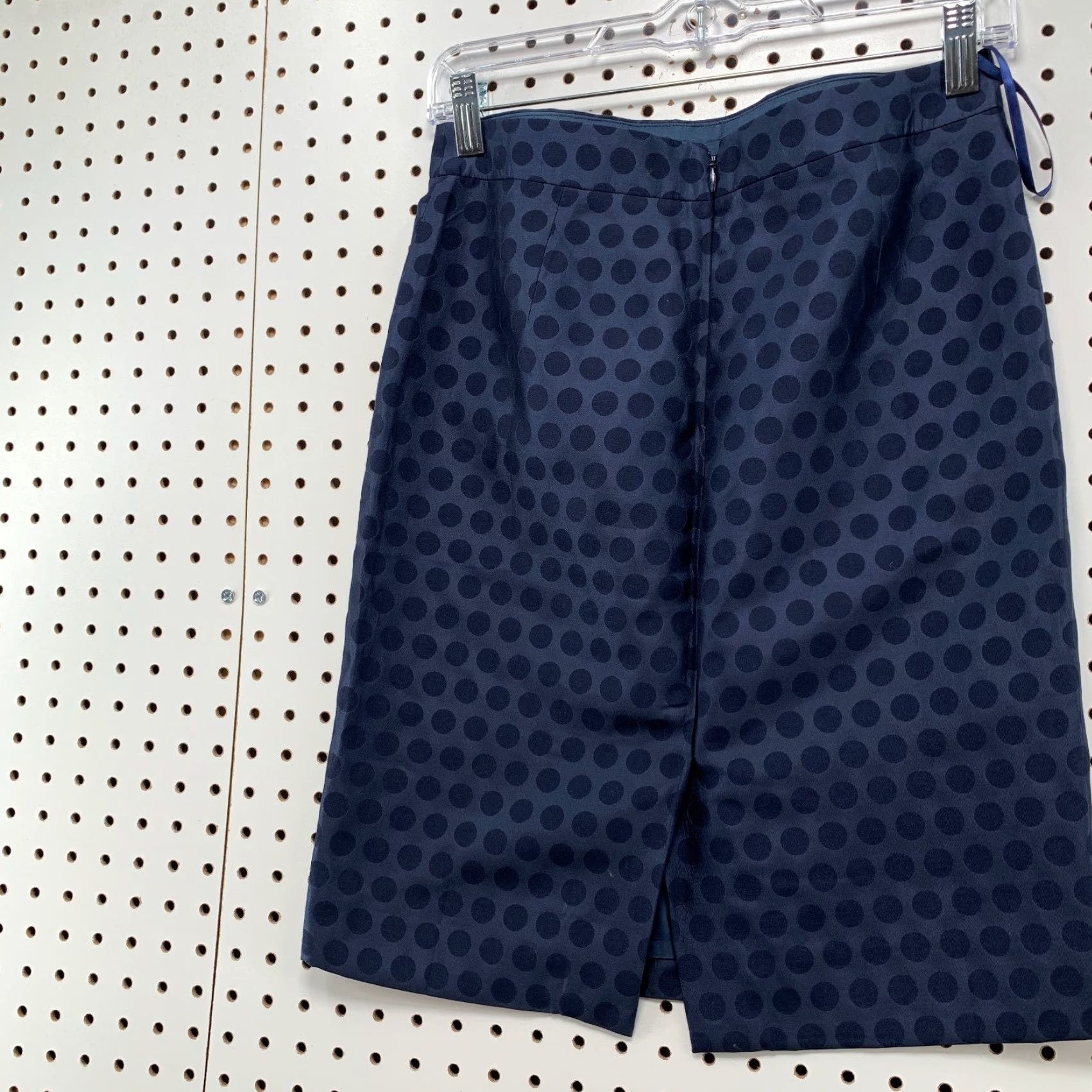J.Crew J.CREW Pencil Skirt Womens 0 Blue Polka Dot Zip Back Lined Work School Business Size 25" / US 0 / IT 36 - 8 Thumbnail