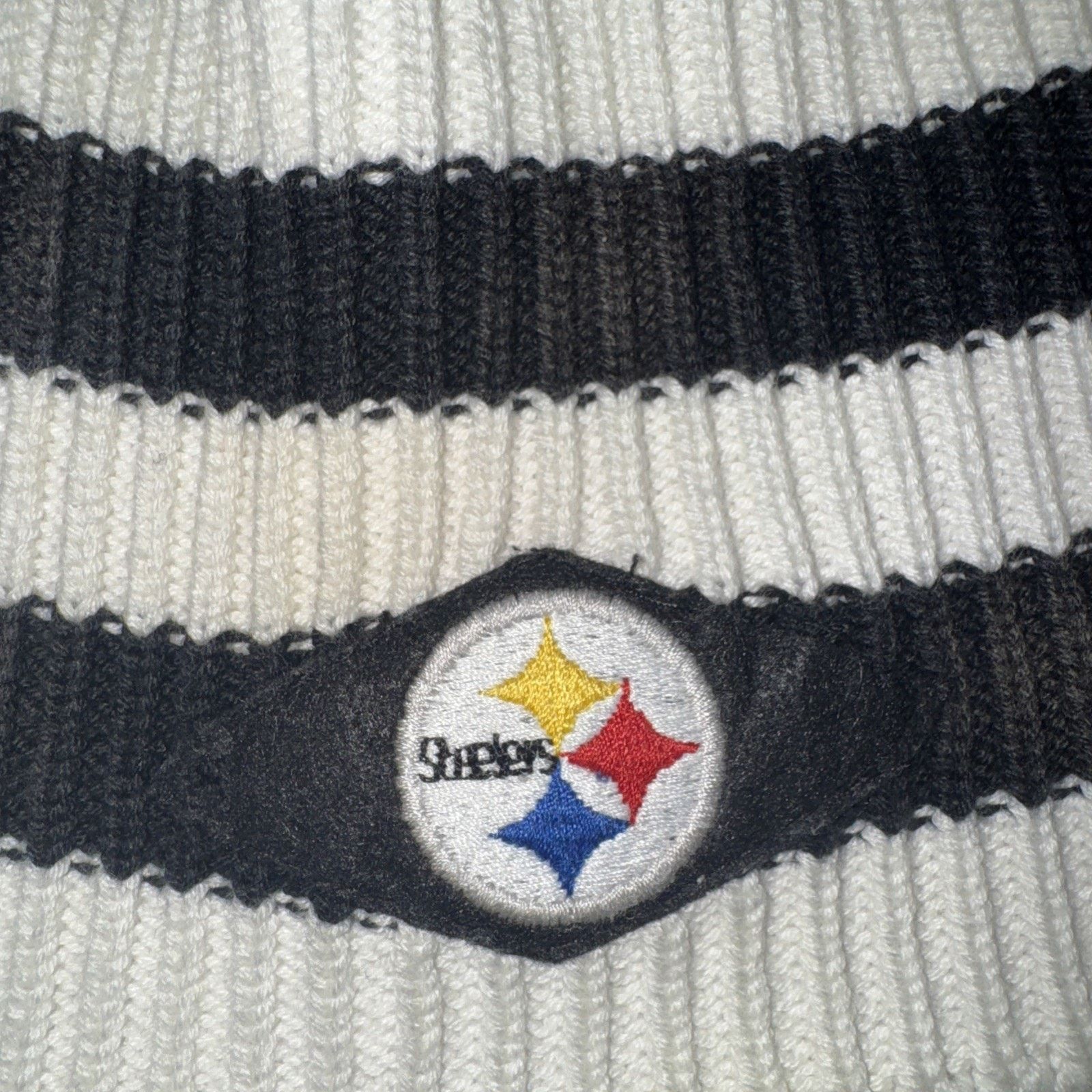 NFL × Vintage Vintage Y2K Pittsburgh Steelers Beanie Stripped Black/White Size ONE SIZE - 2 Thumbnail