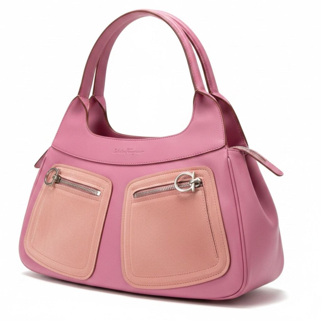Salvatore Ferragamo Salvatore Ferragamo Gancini Pink Leather Suede Purse Size ONE SIZE - 1 Thumbnail