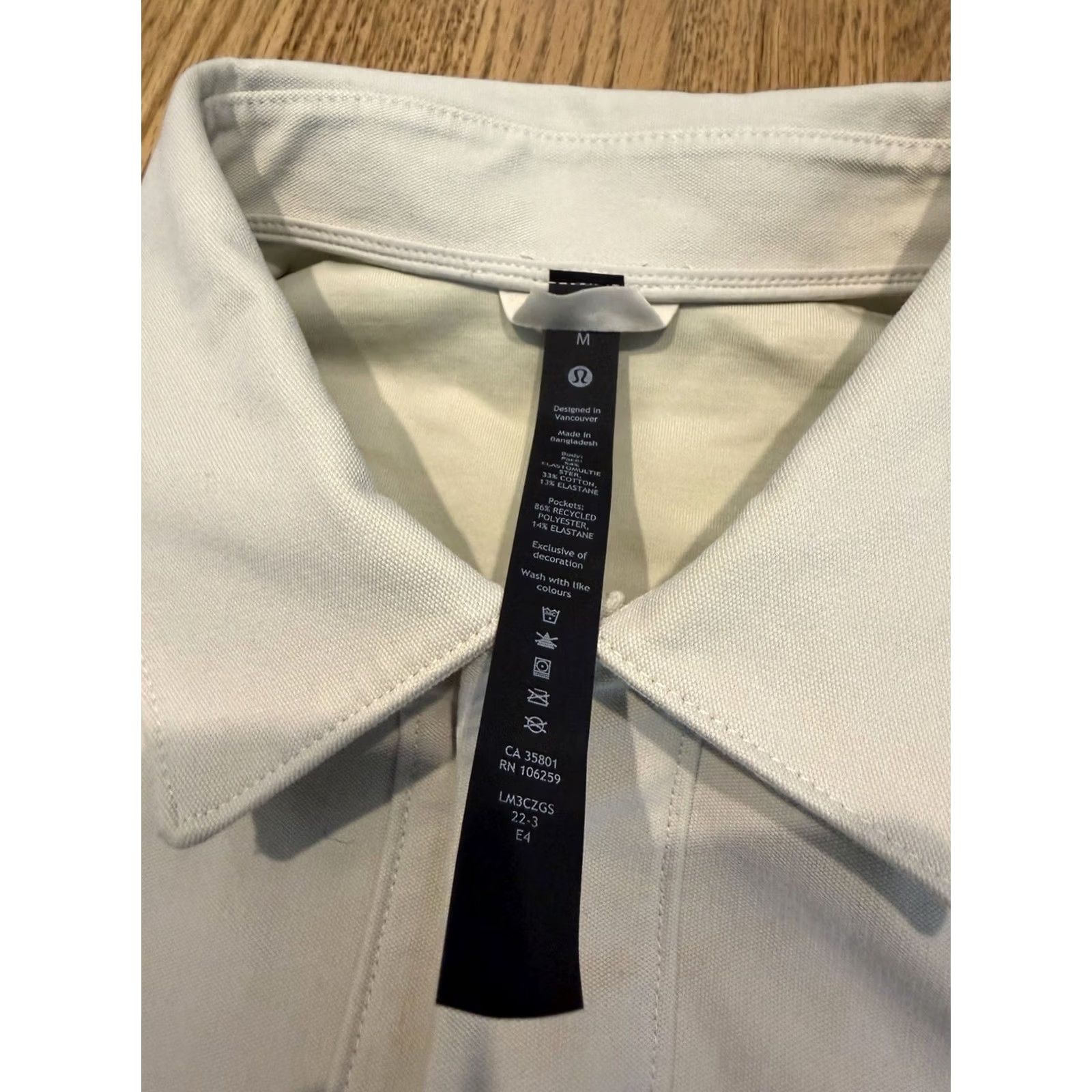 Lululemon Lululemon City Excursion Jacket Mens M Ivory Windbreaker Snap Button Collared Pockets NWT Size US M / EU 48-50 / 2 - 5 Thumbnail