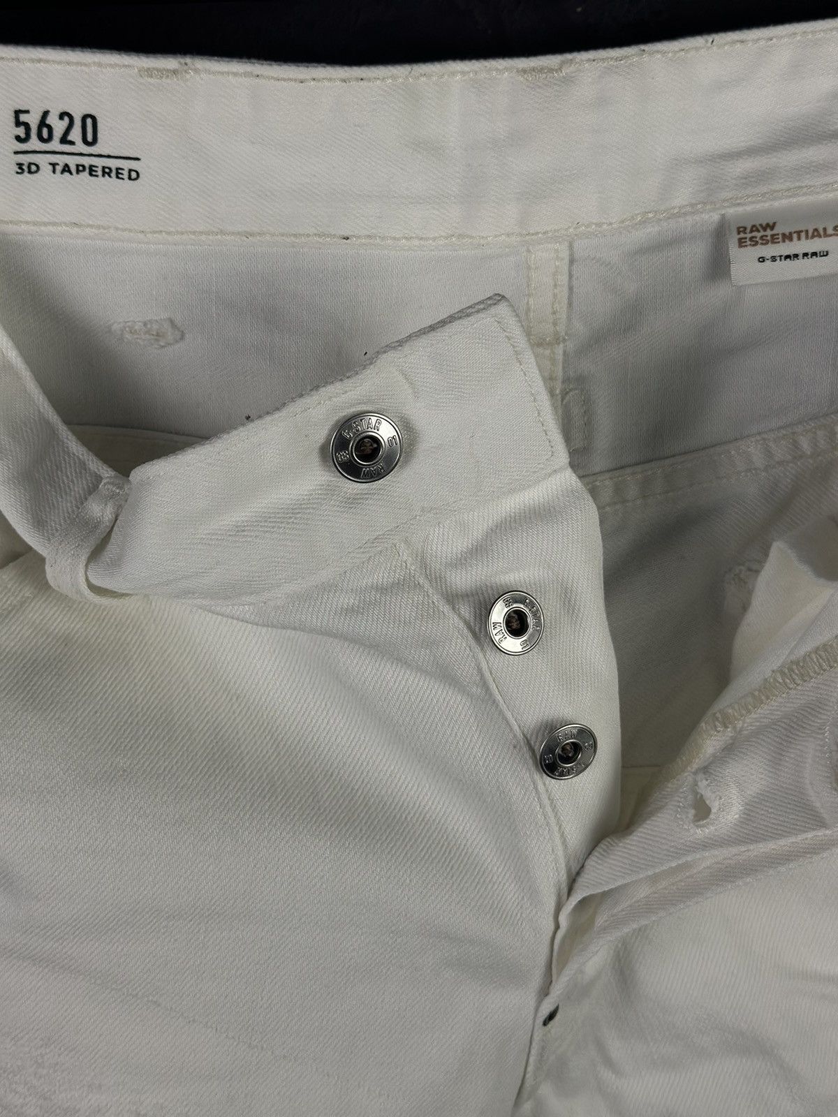 G-Star × Japanese Brand G-Star Raw Denim Biker White Pant Vintage Y2k Hype Rare Size US 30 / EU 46 - 13 Thumbnail